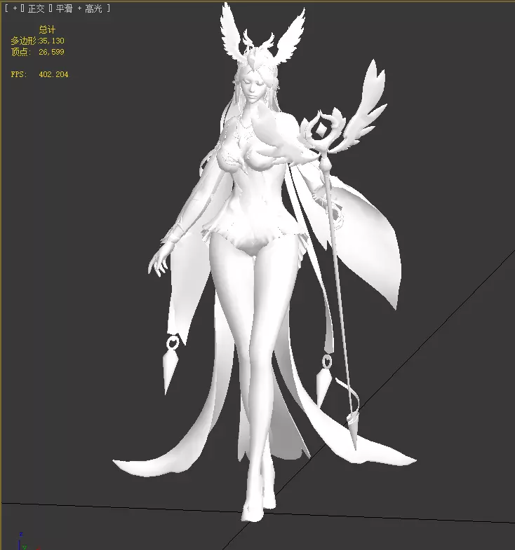 Female Archmage Low-poly 3D model_9