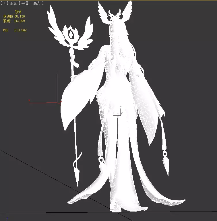 Female Archmage Low-poly 3D model_11