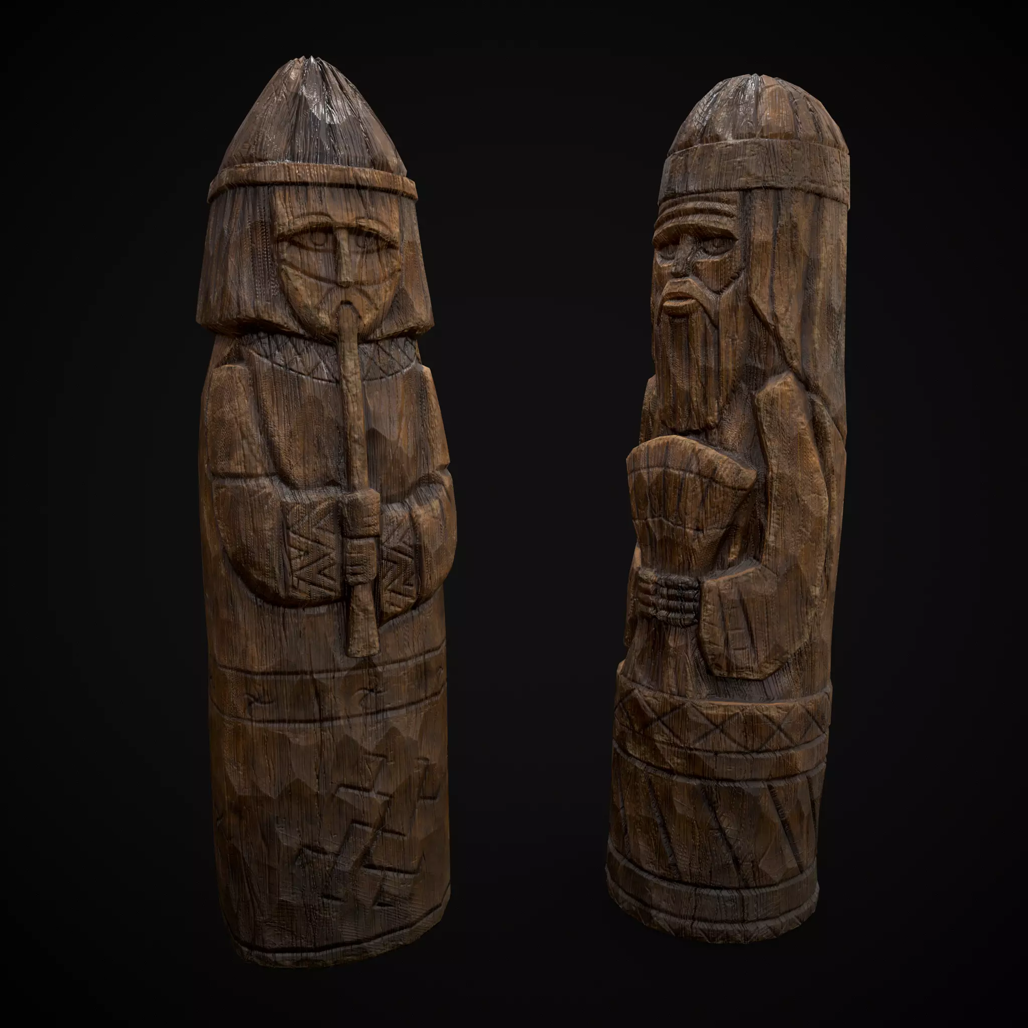 Slavic Gods Figurines Set Low-poly 3D model_44