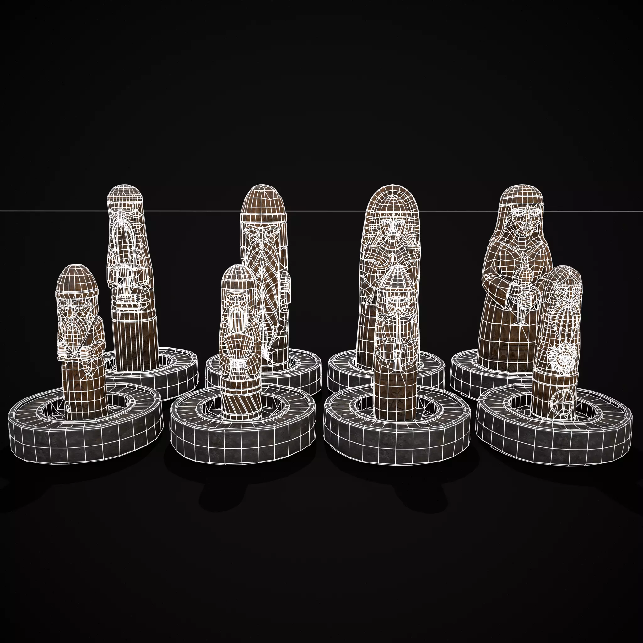 Slavic Gods Figurines Set Low-poly 3D model_7