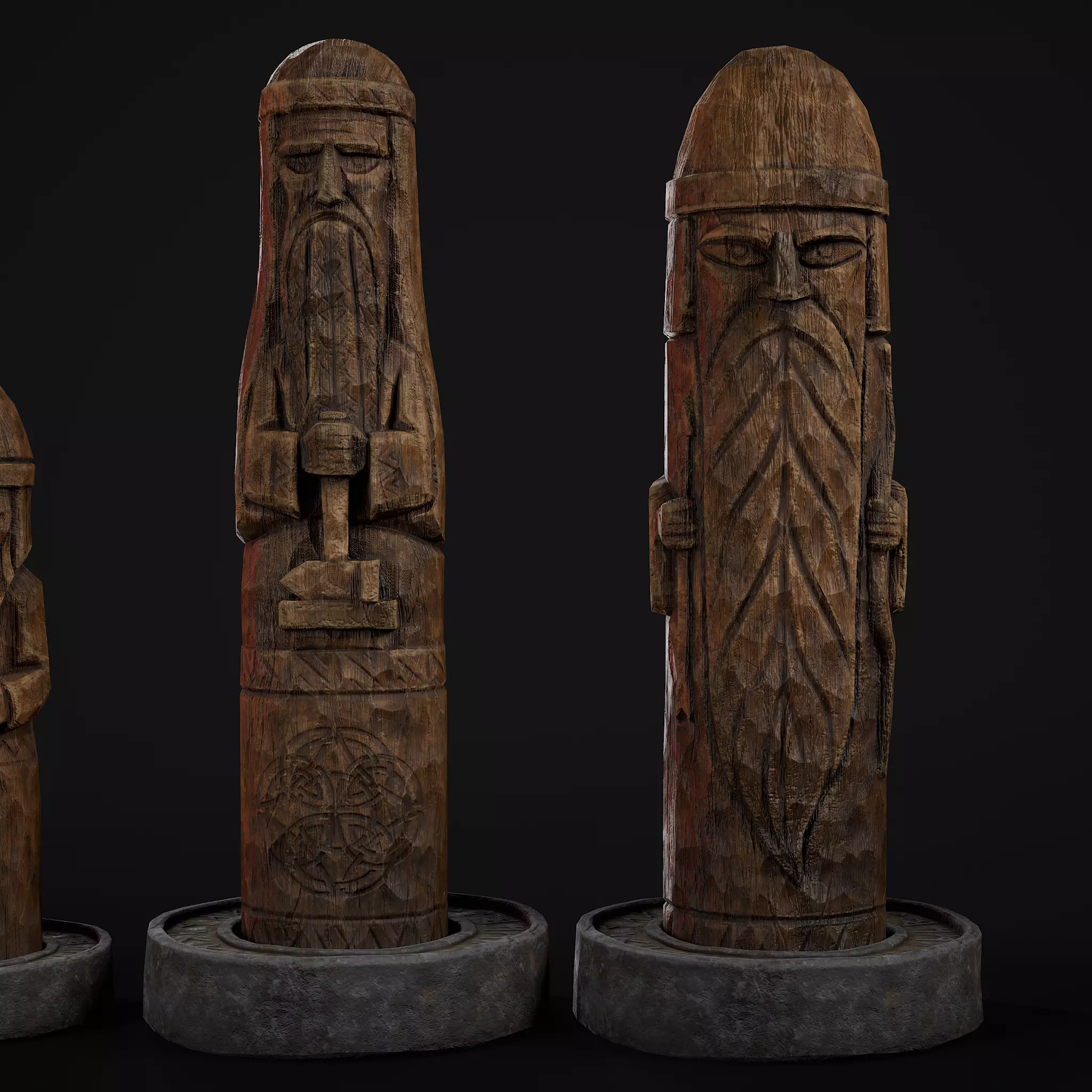 Slavic Gods Figurines Set Low-poly 3D model_53