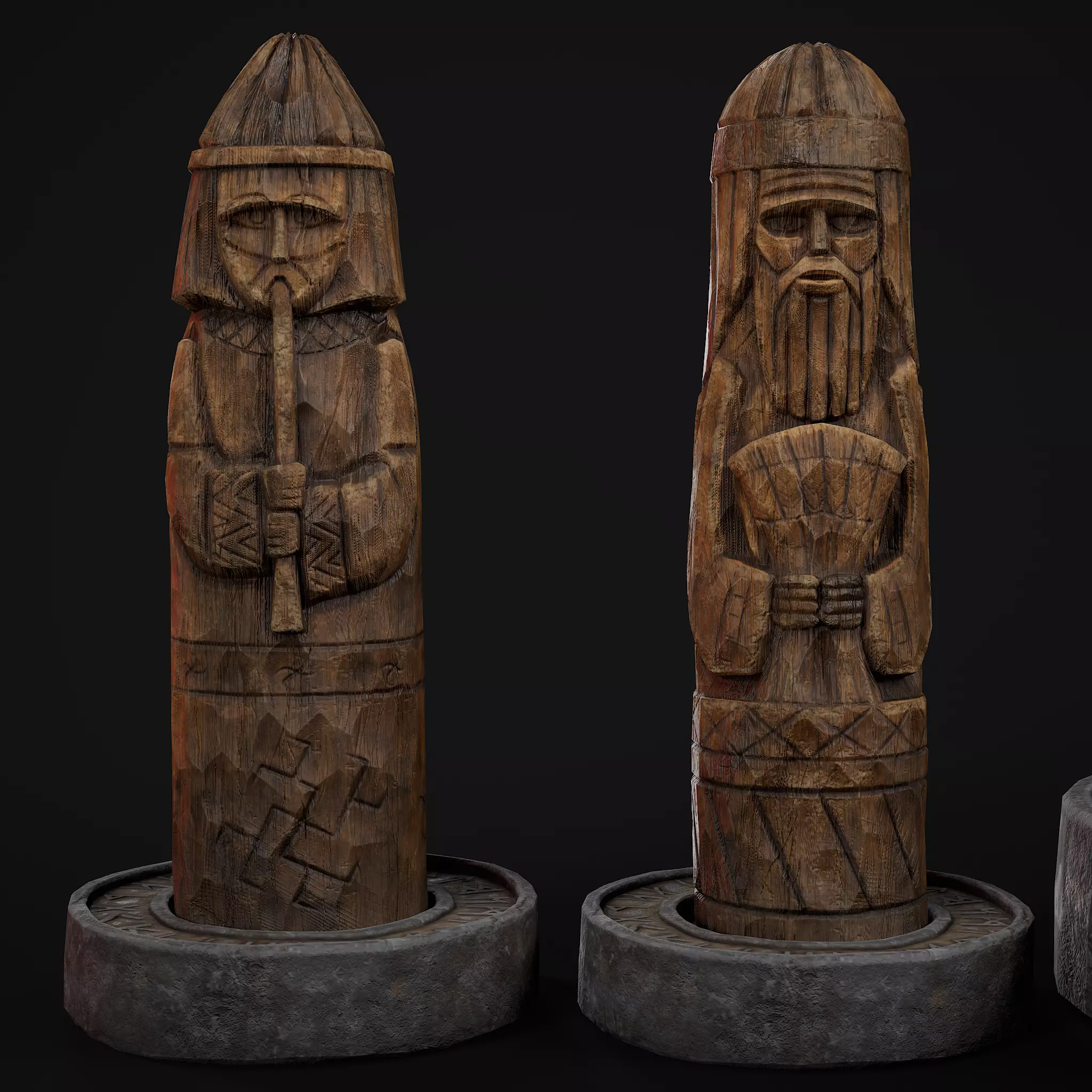 Slavic Gods Figurines Set Low-poly 3D model_55