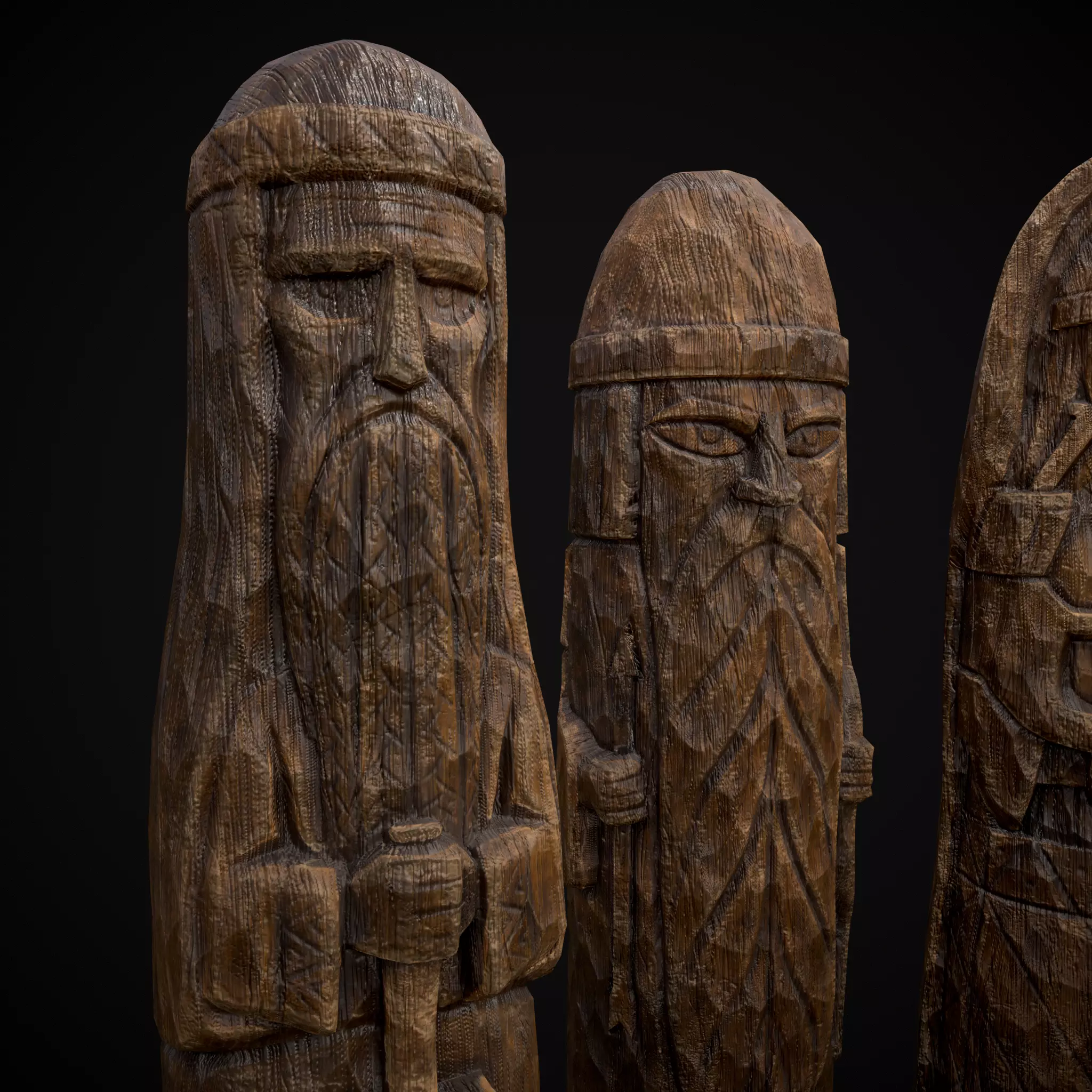 Slavic Gods Figurines Set Low-poly 3D model_30