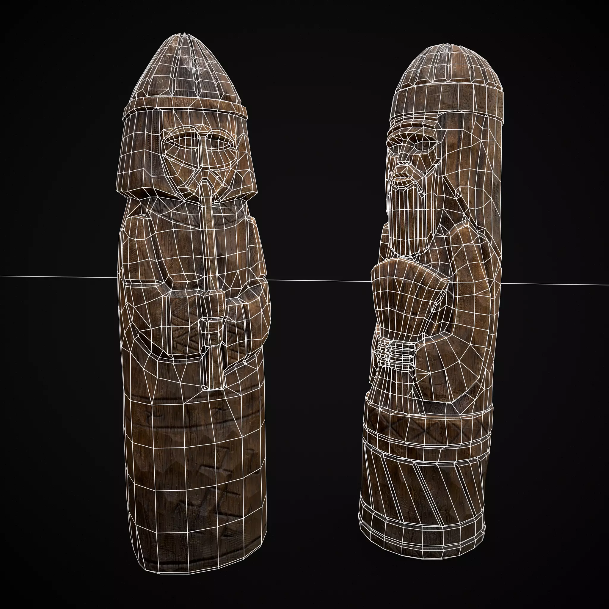 Slavic Gods Figurines Set Low-poly 3D model_45