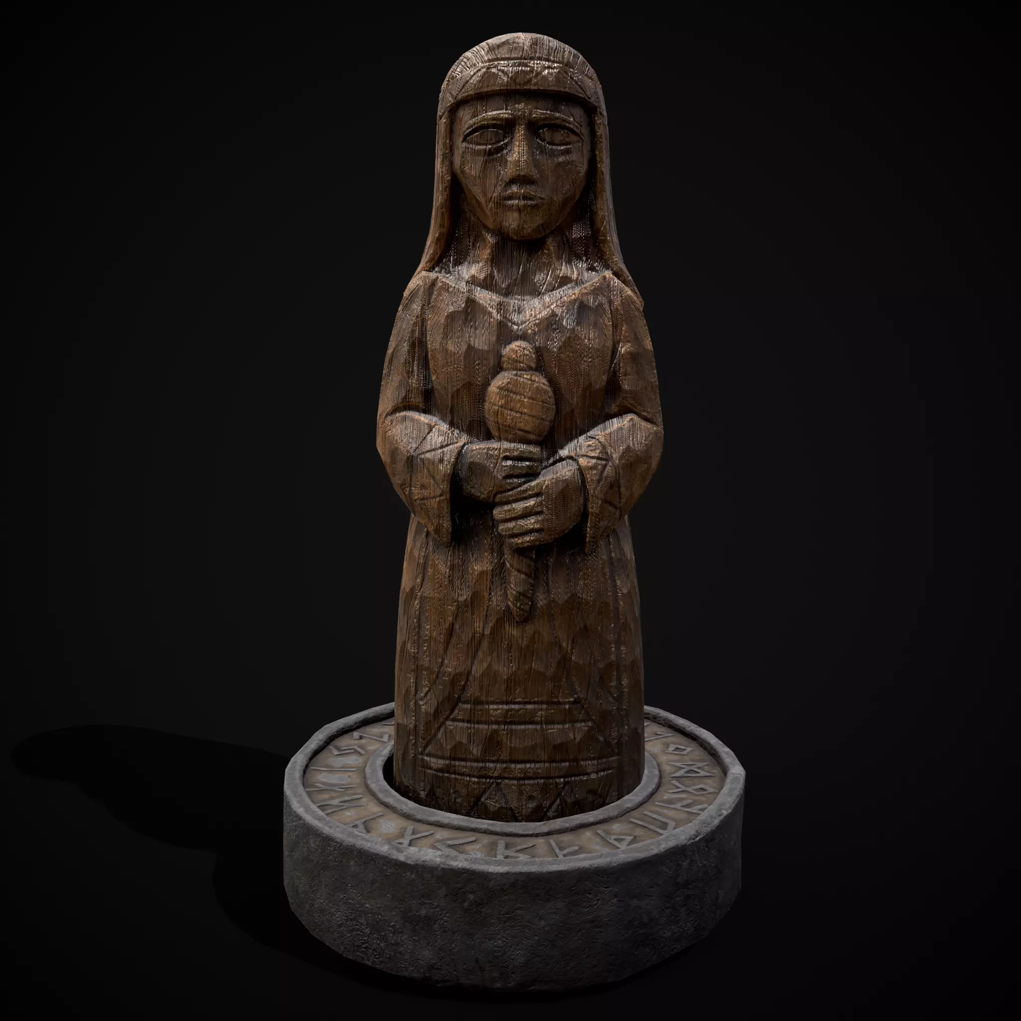 Slavic Gods Figurines Set Low-poly 3D model_8