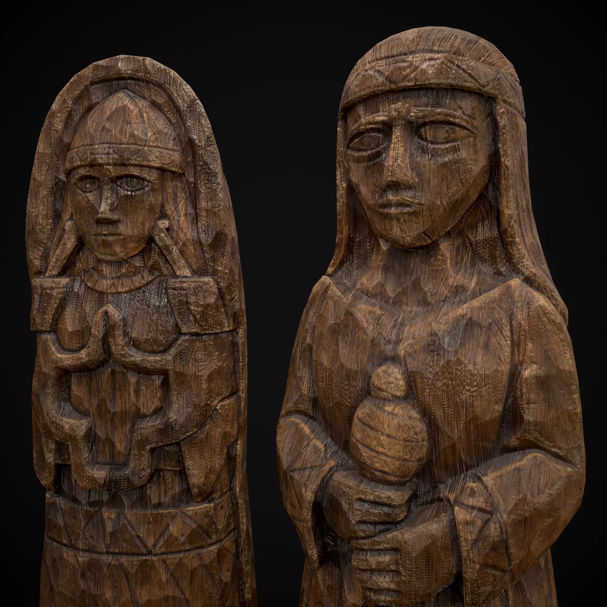 Slavic Gods Figurines Set Low-poly 3D model_39