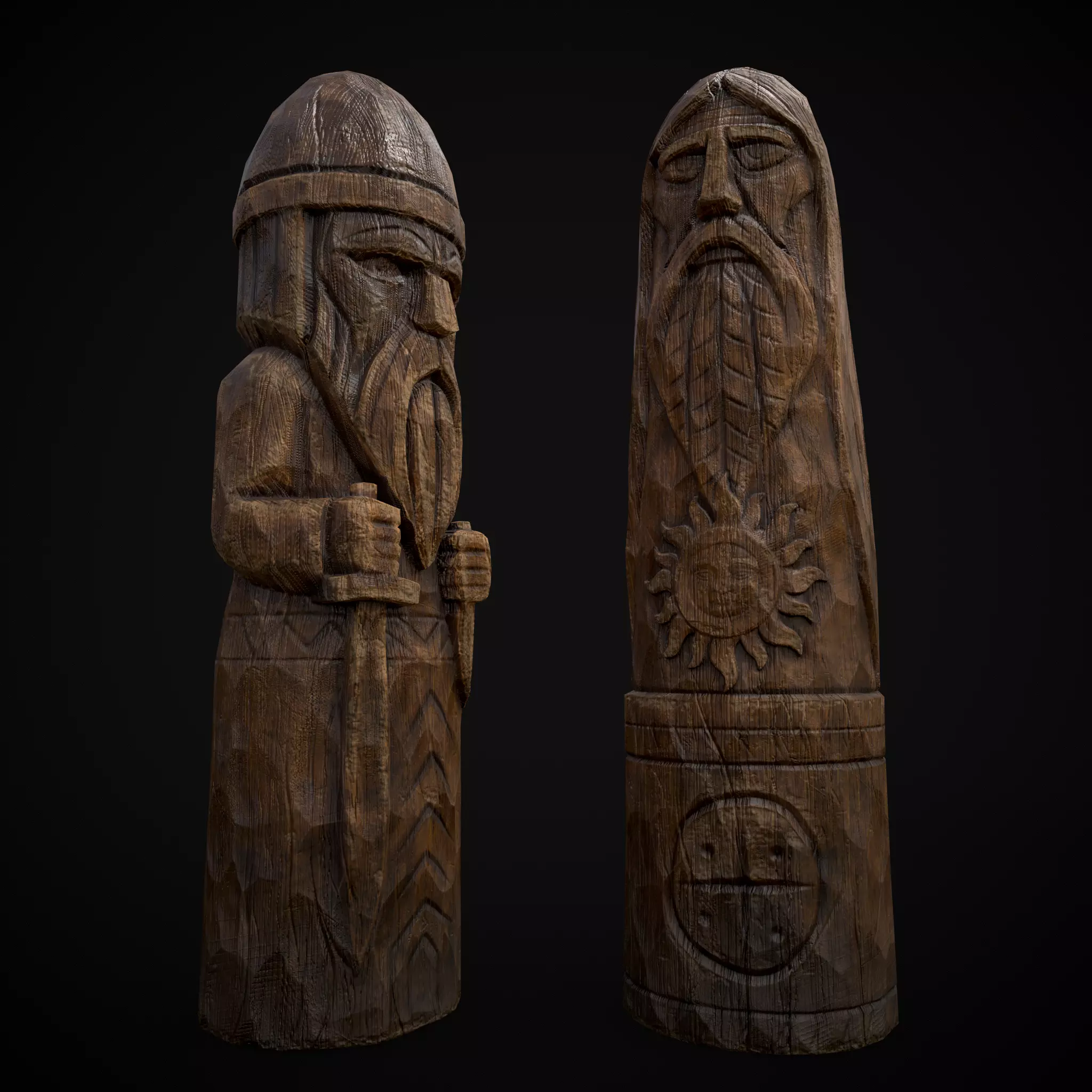Slavic Gods Figurines Set Low-poly 3D model_41