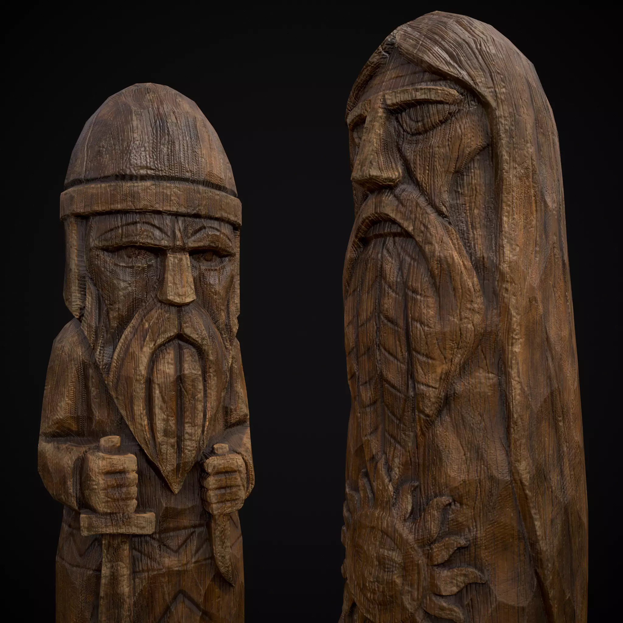 Slavic Gods Figurines Set Low-poly 3D model_42