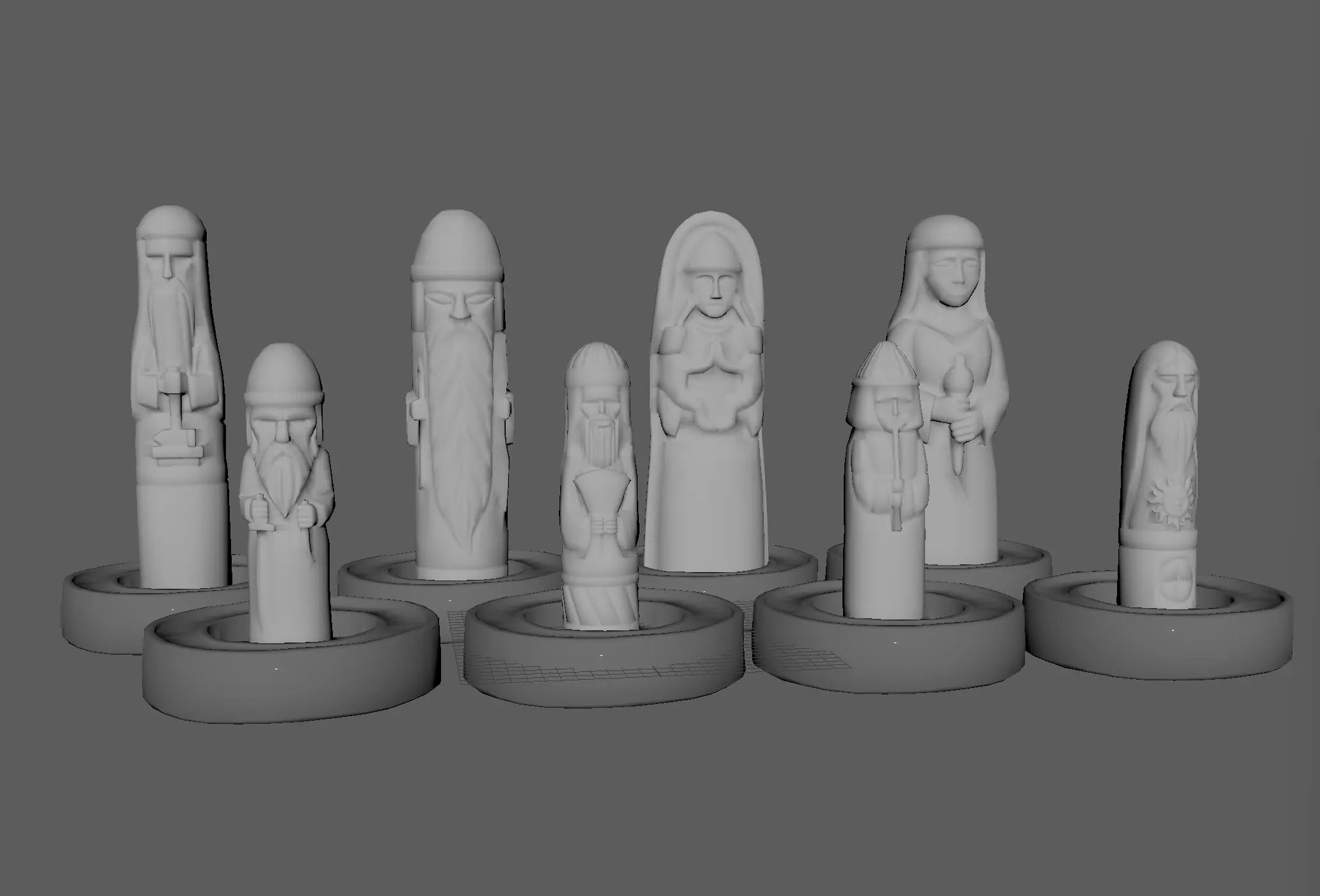Slavic Gods Figurines Set Low-poly 3D model_49