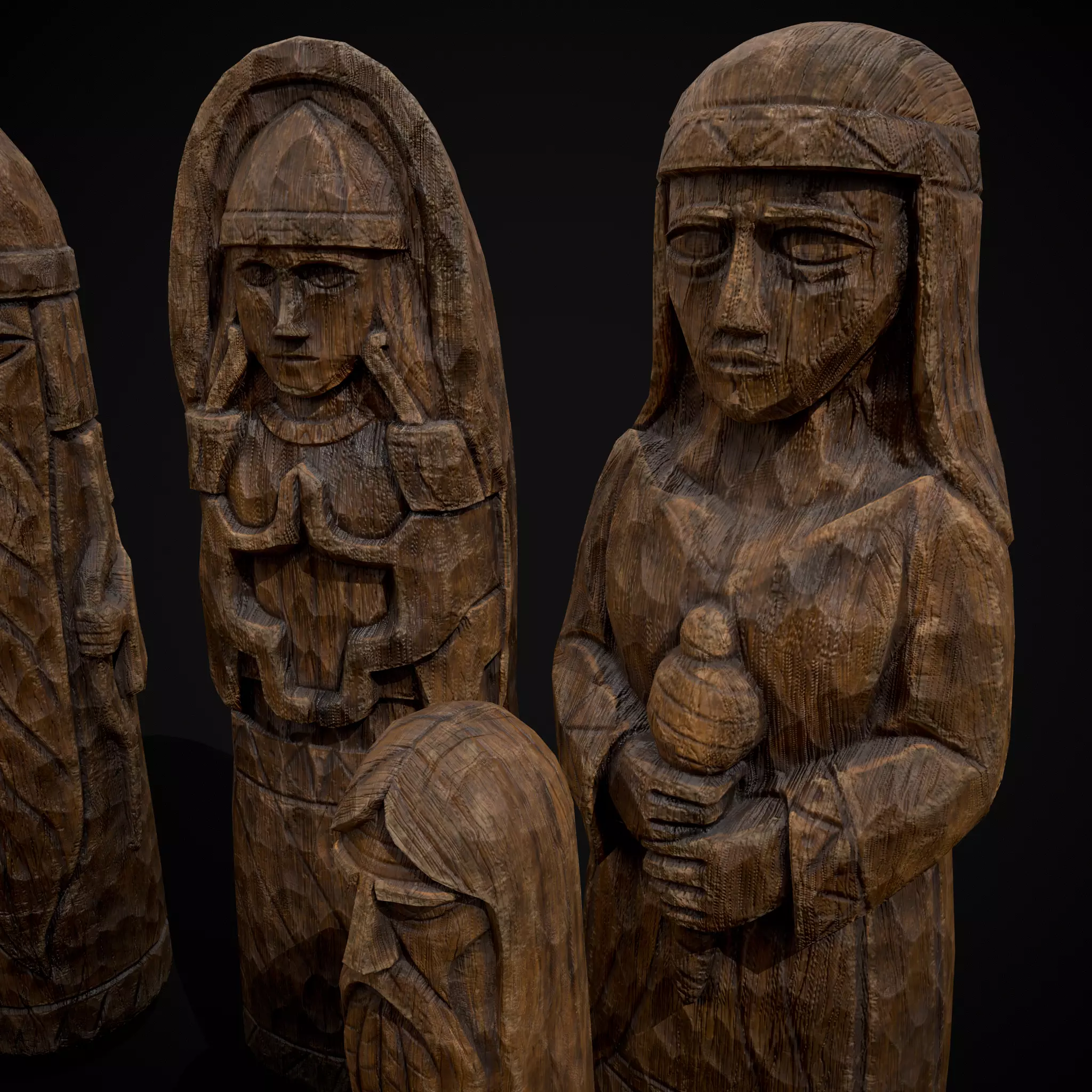 Slavic Gods Figurines Set Low-poly 3D model_26