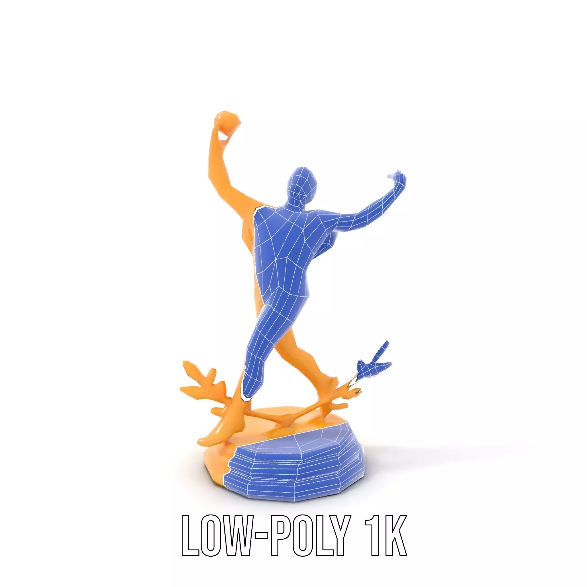 Golden Trophy Winner Statue Model Pack Low-poly 3D model_19