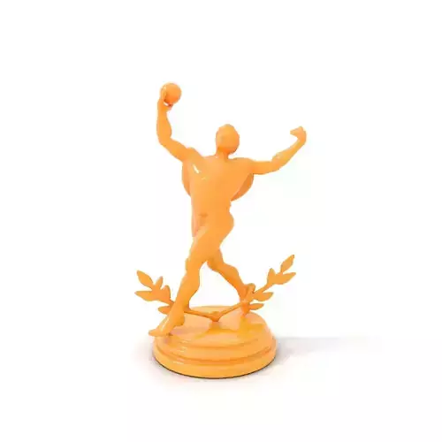 Golden Trophy Winner Statue Model Pack Low-poly 3D model