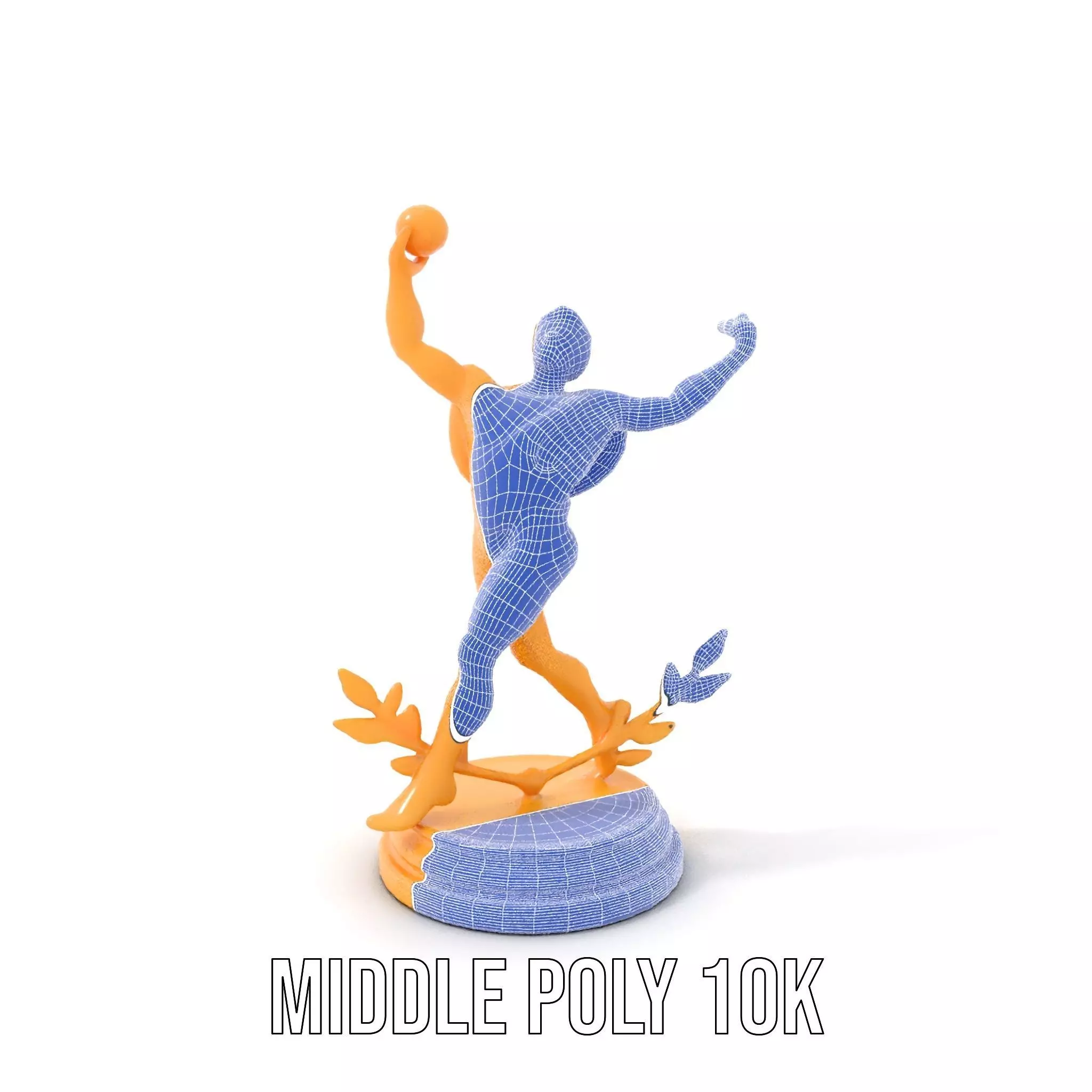 Golden Trophy Winner Statue Model Pack Low-poly 3D model_21