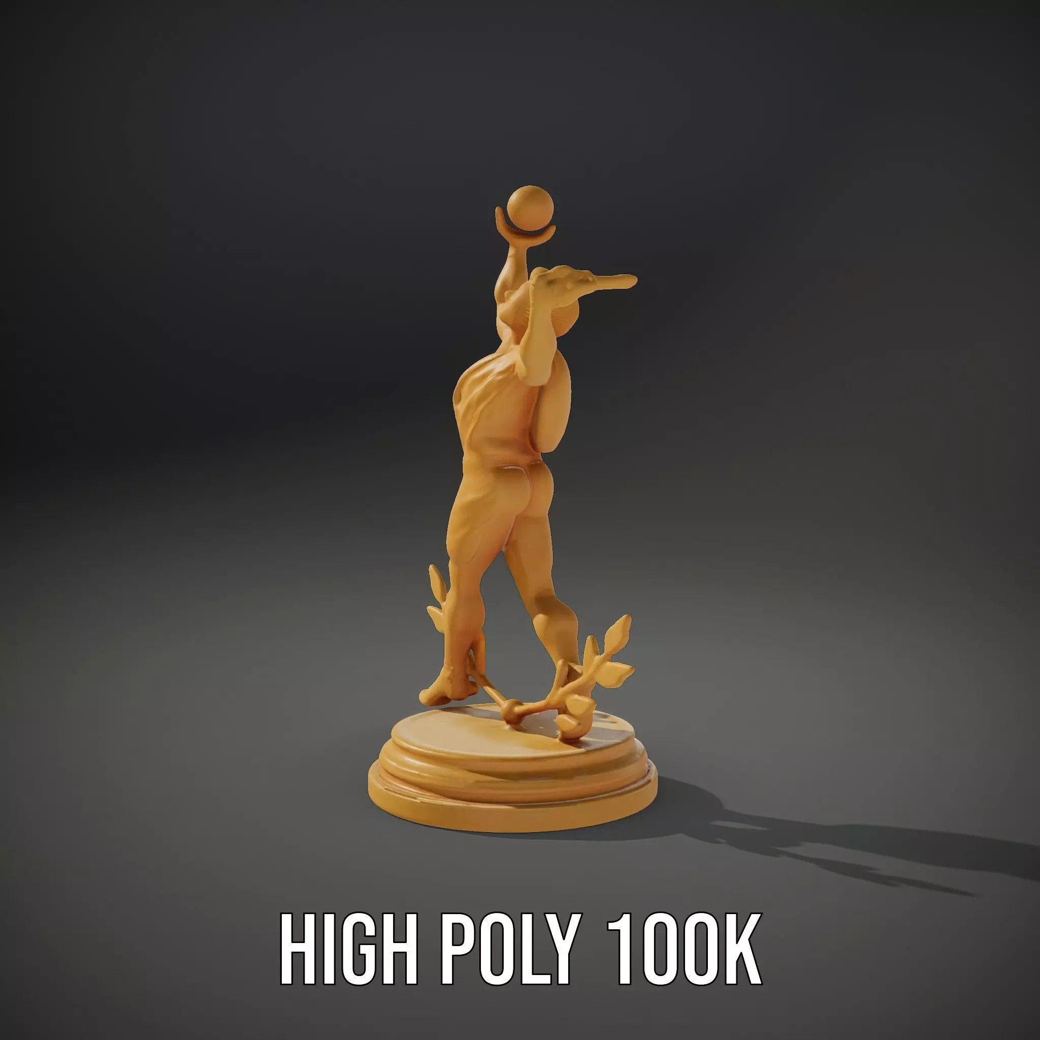 Golden Trophy Winner Statue Model Pack Low-poly 3D model_13