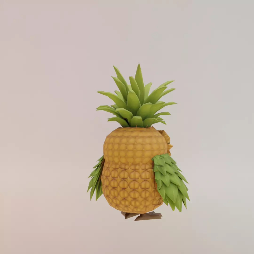 Ananasita Owlita Italian brainrot Low Poly Character Low-poly 3D model_7
