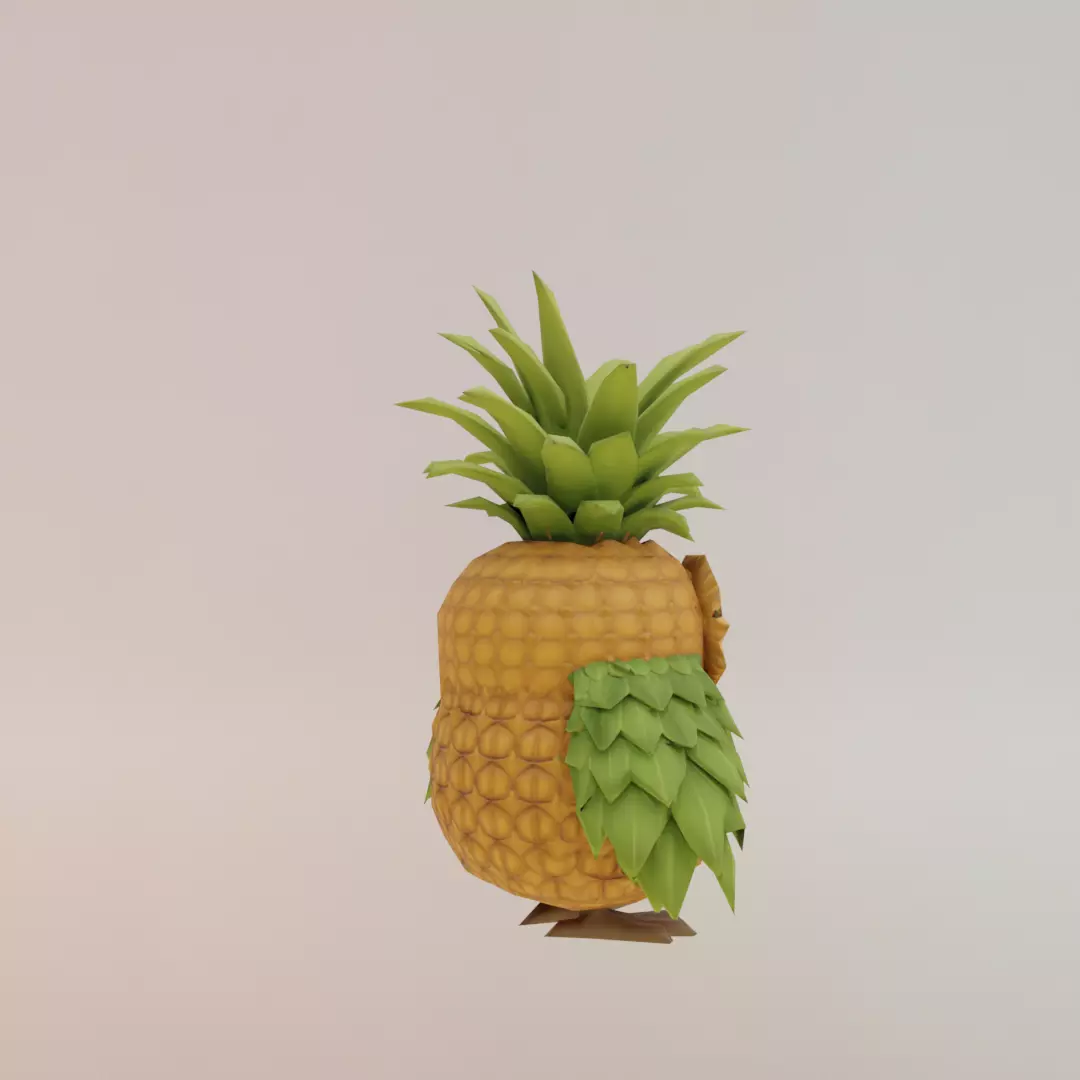 Ananasita Owlita Italian brainrot Low Poly Character Low-poly 3D model_8