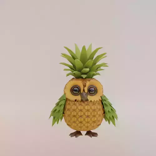 Ananasita Owlita Italian brainrot Low Poly Character Low-poly 3D model