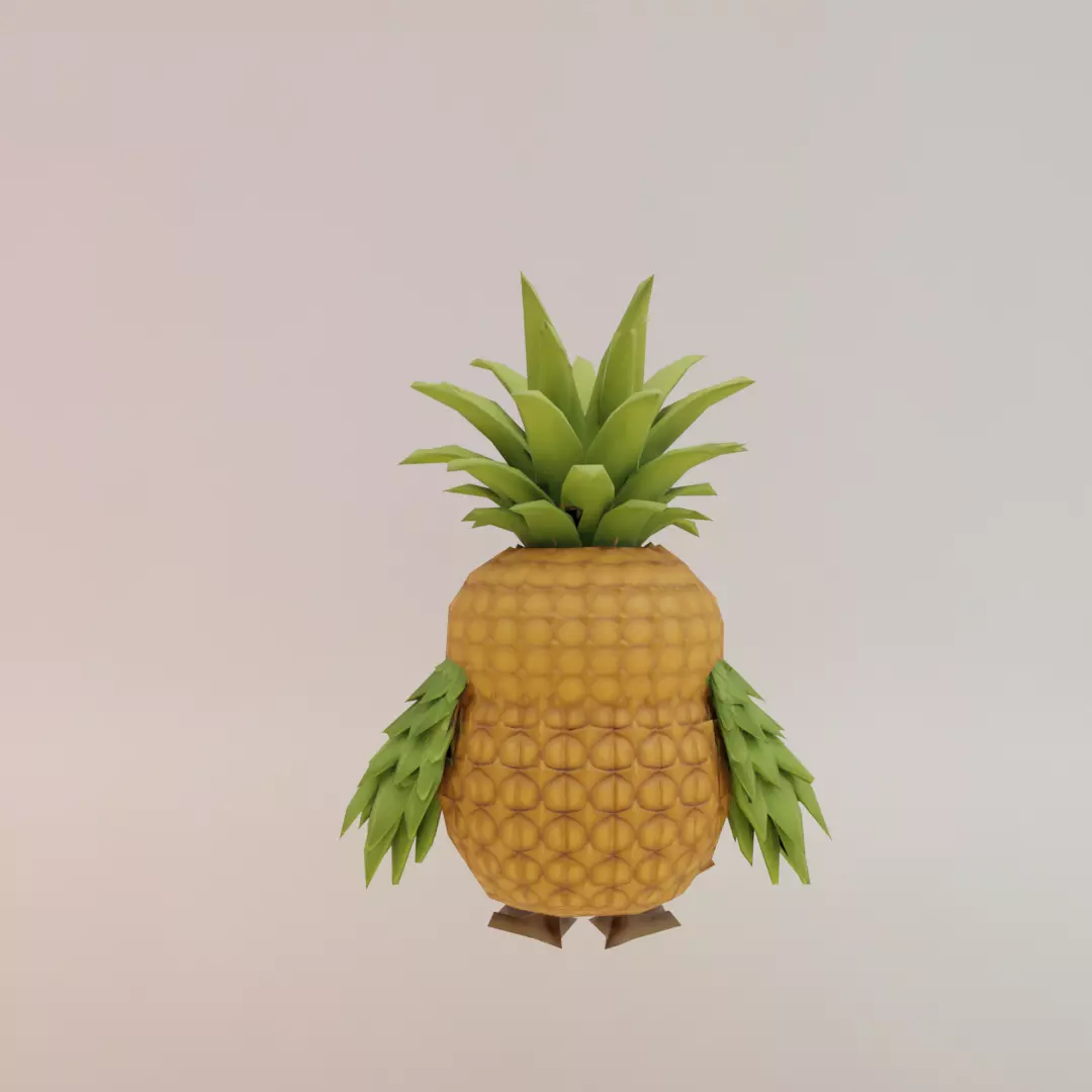 Ananasita Owlita Italian brainrot Low Poly Character Low-poly 3D model_6