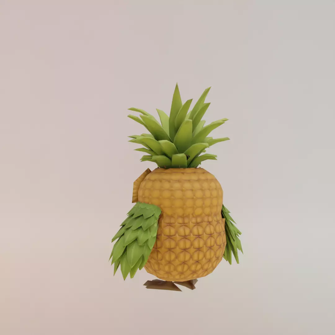 Ananasita Owlita Italian brainrot Low Poly Character Low-poly 3D model_5