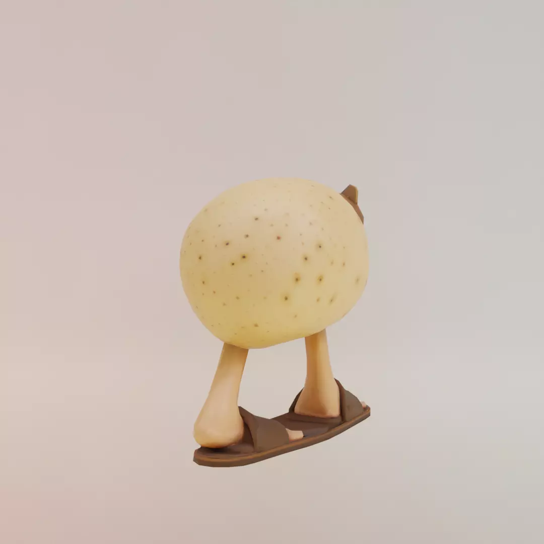 Batatoso Peloso Italian brainrot Low Poly Character Low-poly 3D model_7