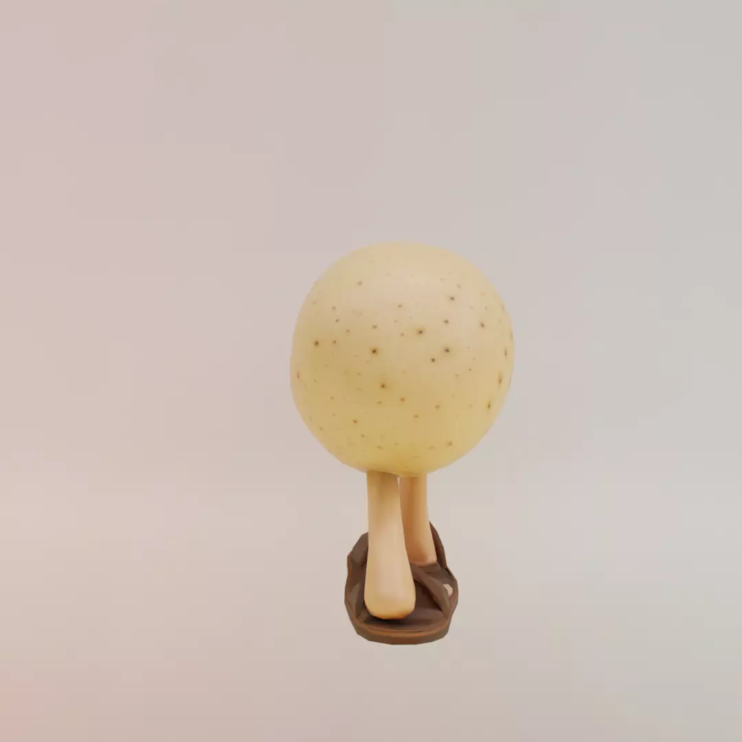 Batatoso Peloso Italian brainrot Low Poly Character Low-poly 3D model_6