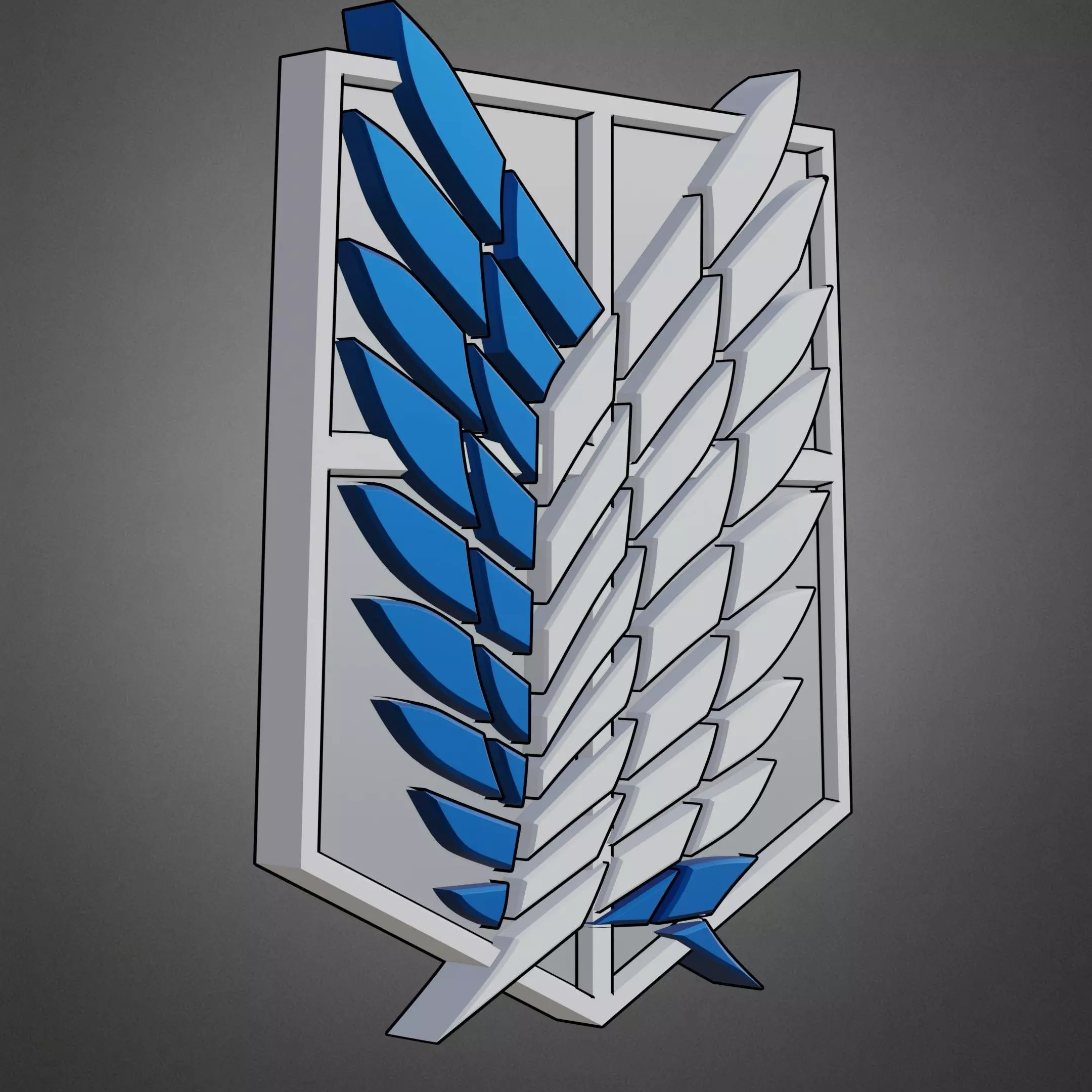 Attack On Titan Survey Corps Emblem Logo for Cosplay 3D print model_9