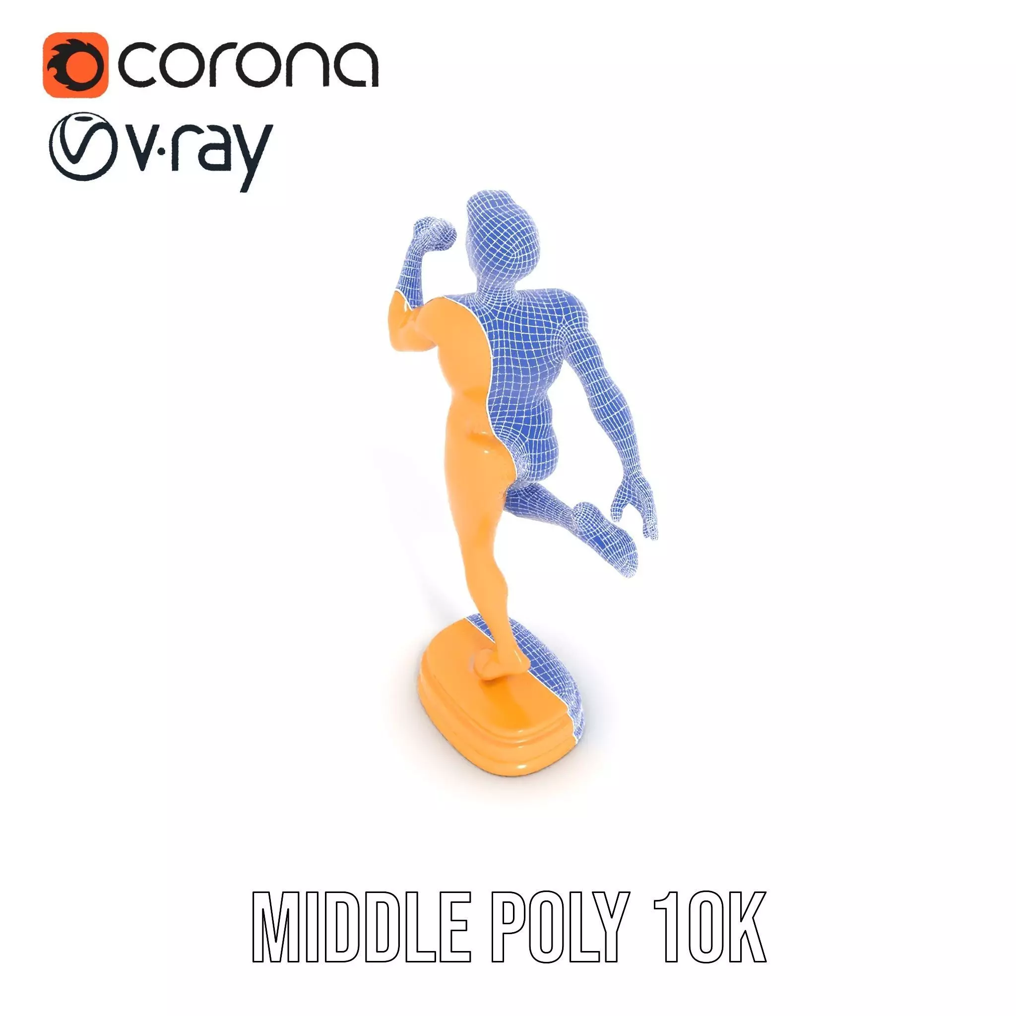 Golden Runner Trophy Model Pack Low-poly 3D model_22