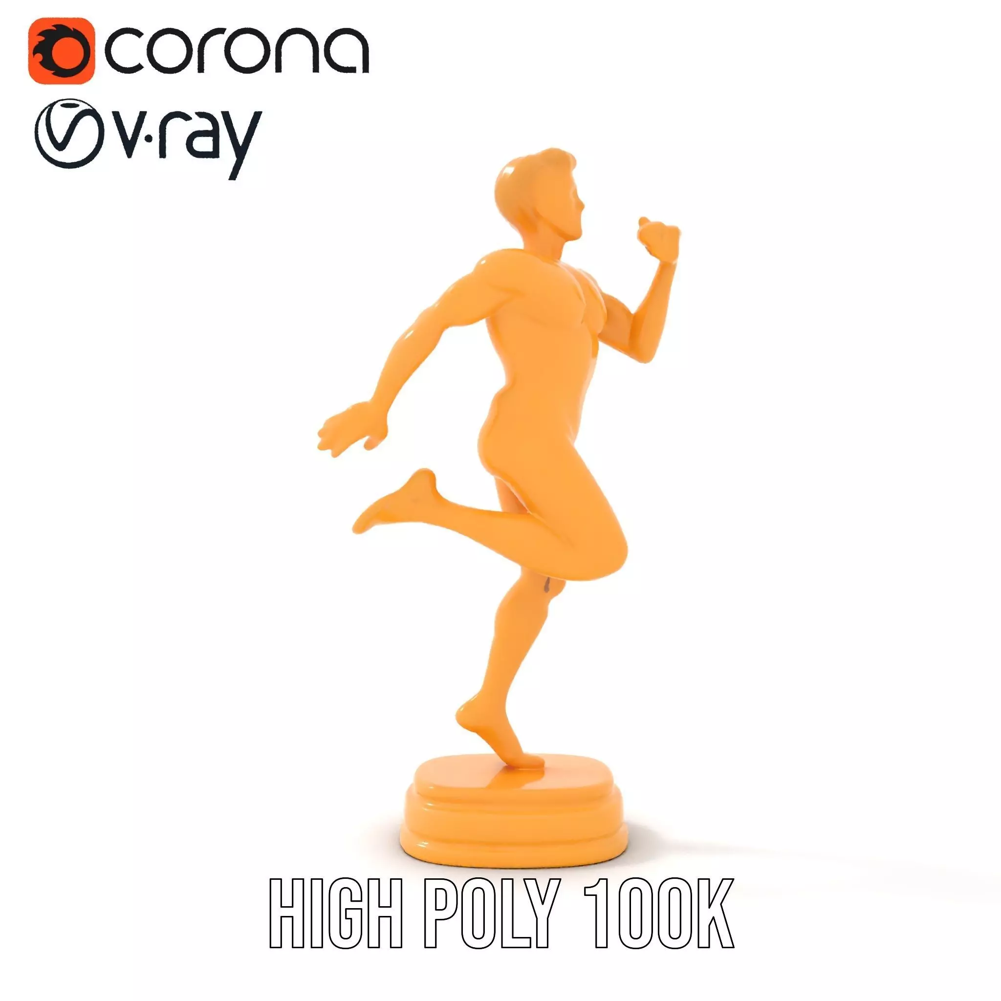 Golden Runner Trophy Model Pack Low-poly 3D model_26