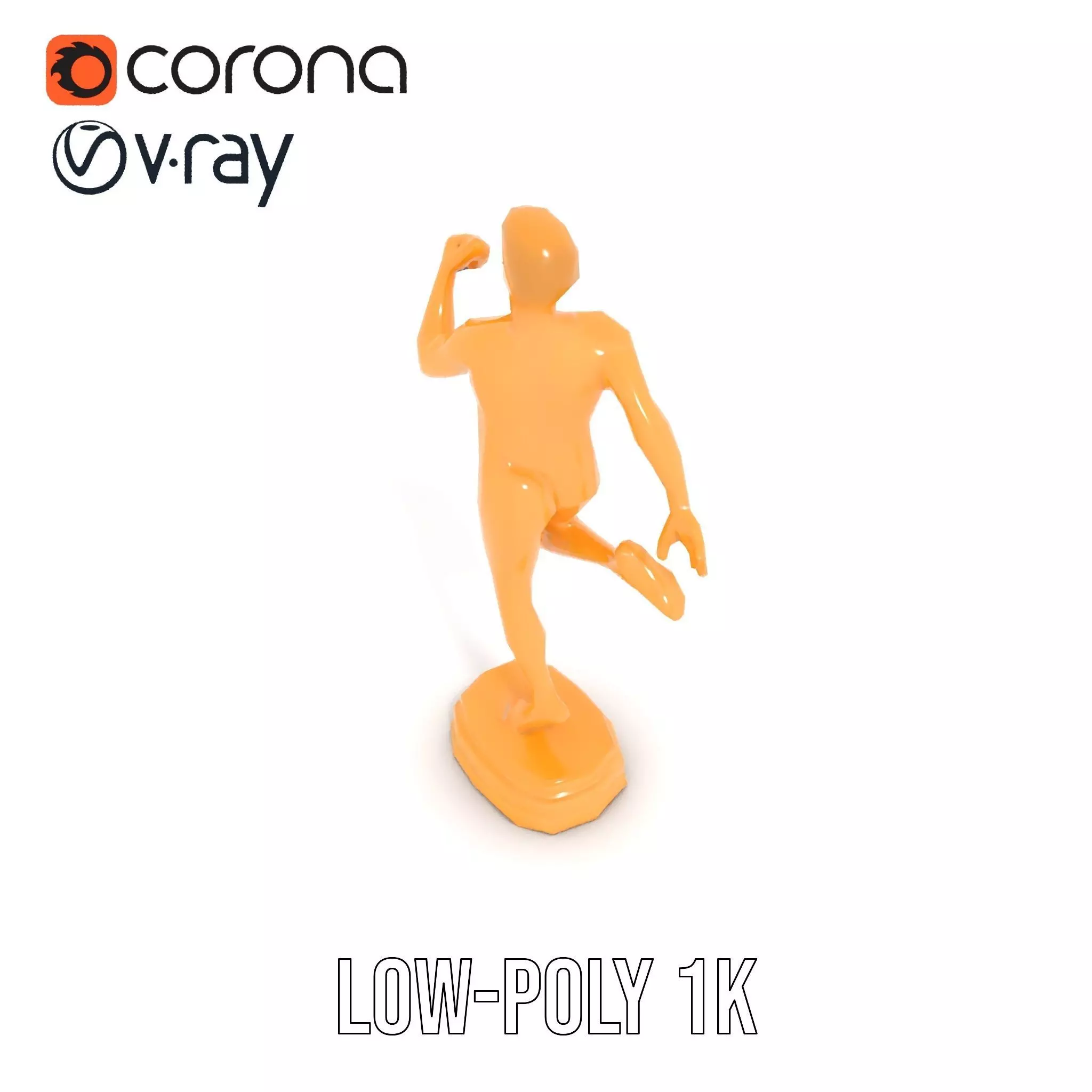 Golden Runner Trophy Model Pack Low-poly 3D model_15