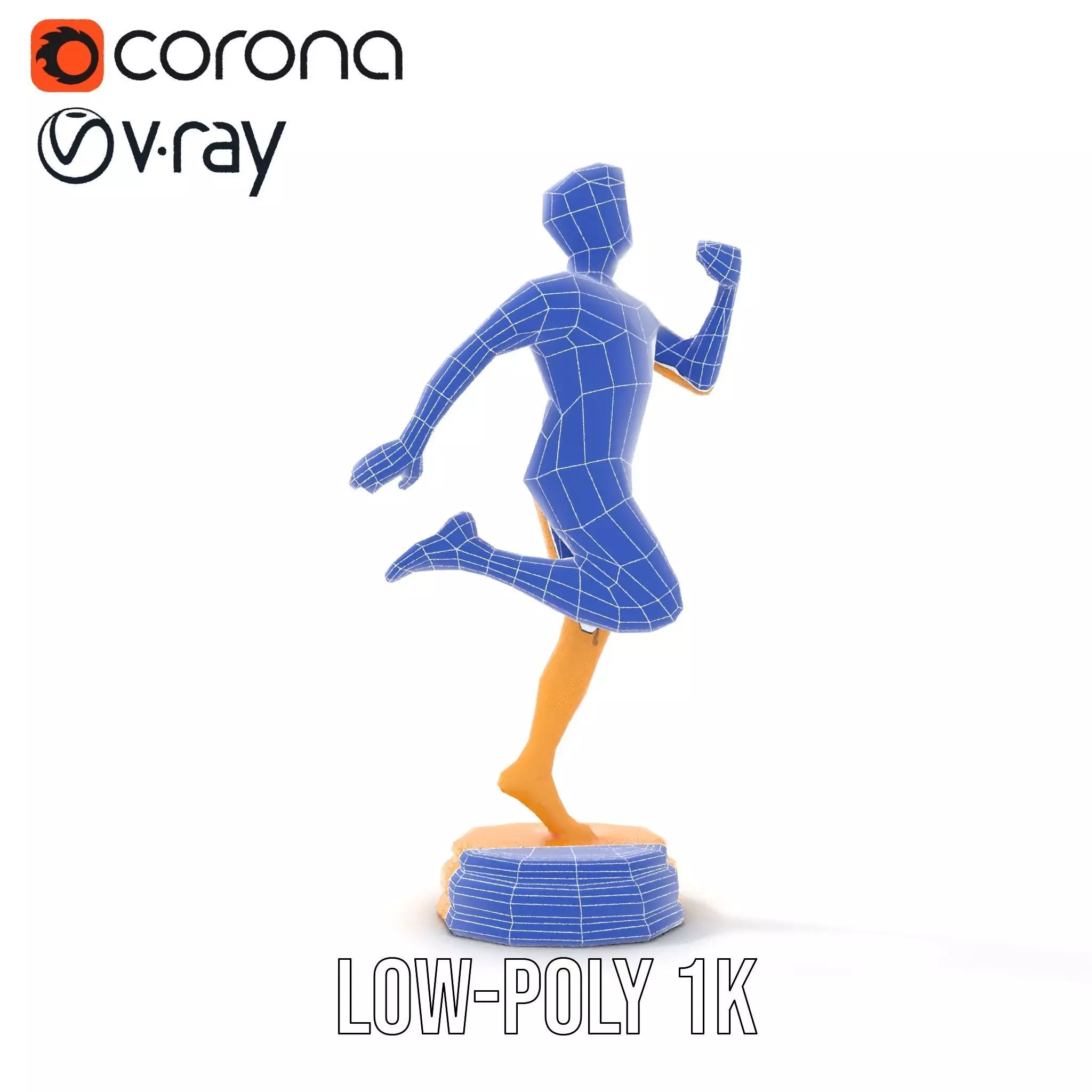 Golden Runner Trophy Model Pack Low-poly 3D model_28
