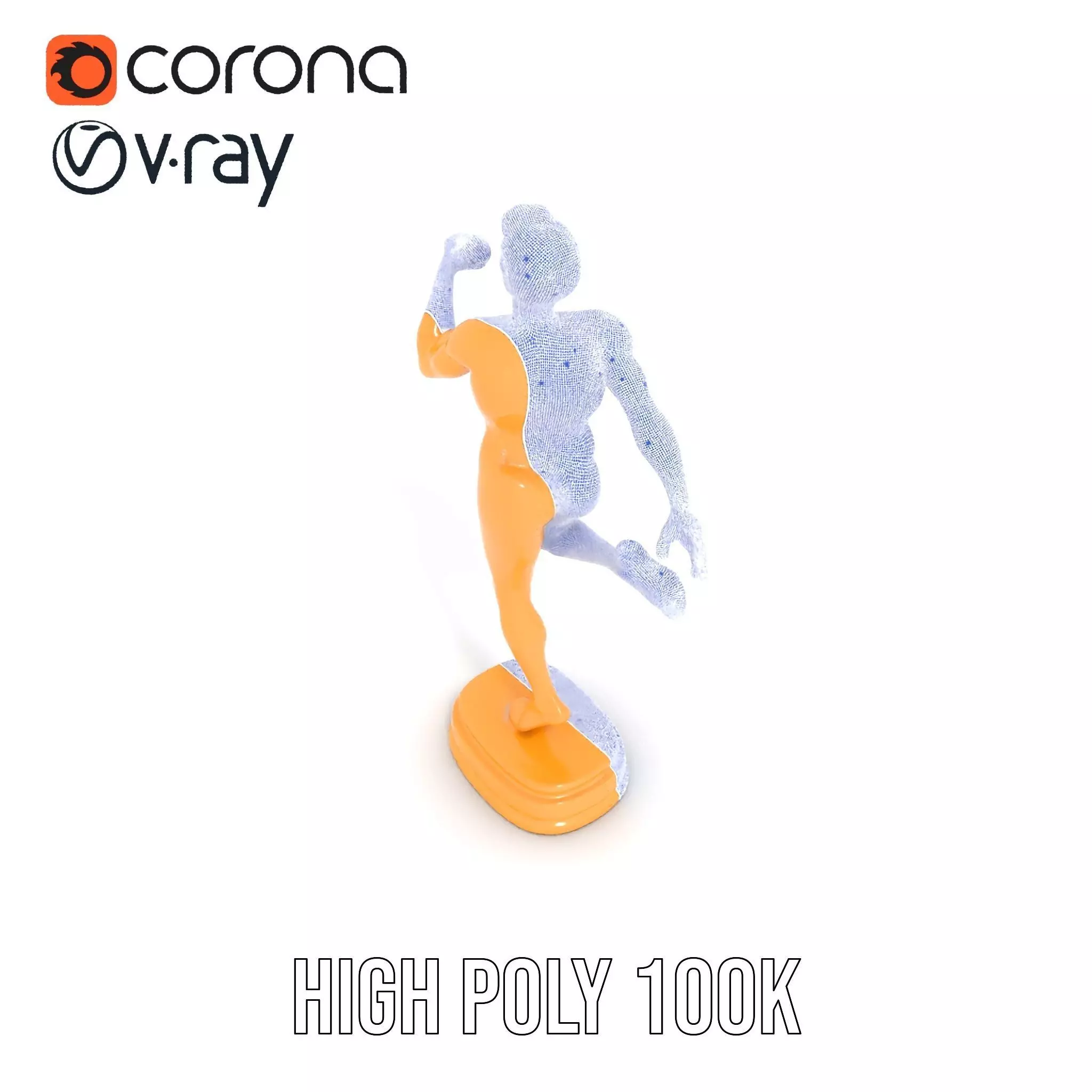 Golden Runner Trophy Model Pack Low-poly 3D model_32