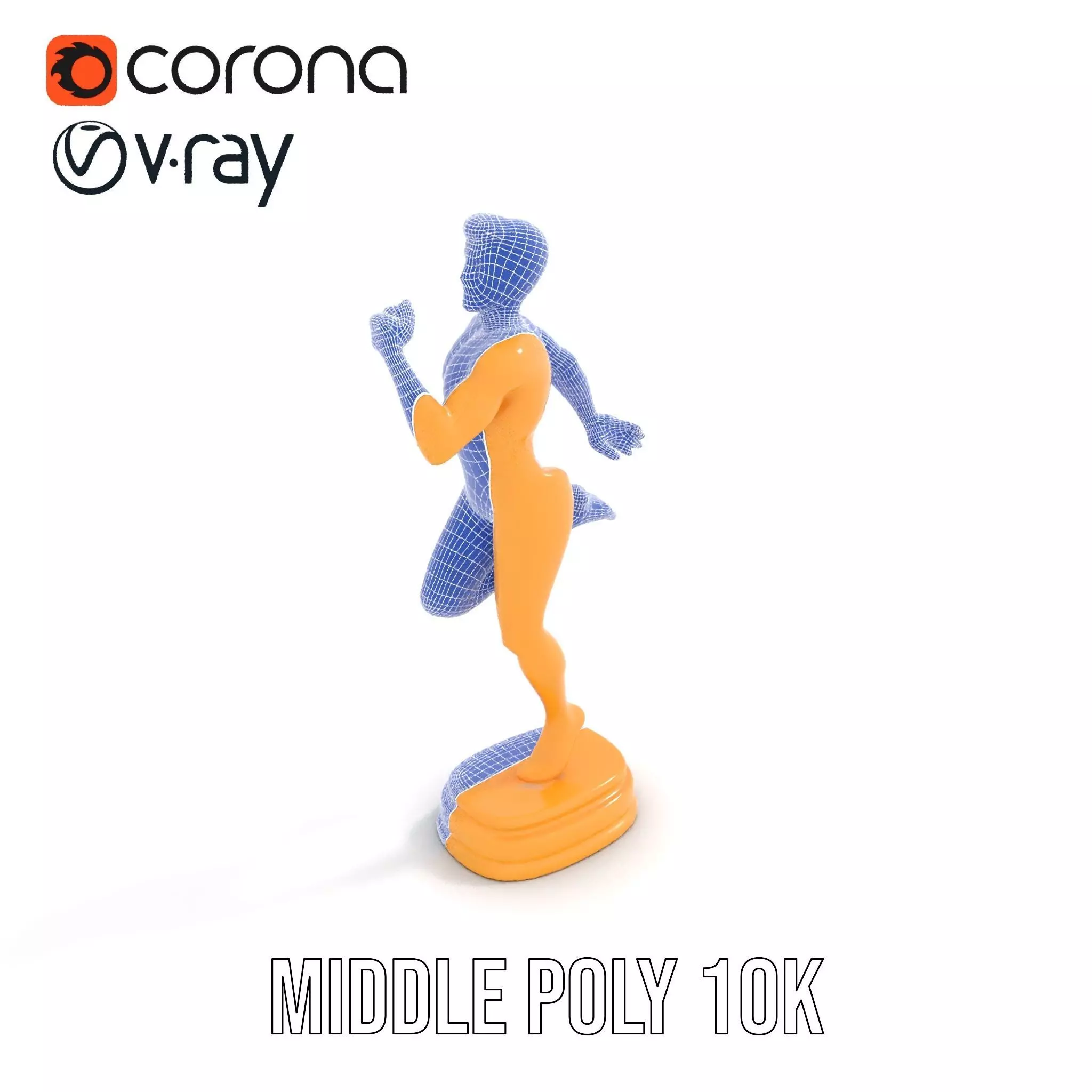 Golden Runner Trophy Model Pack Low-poly 3D model_14