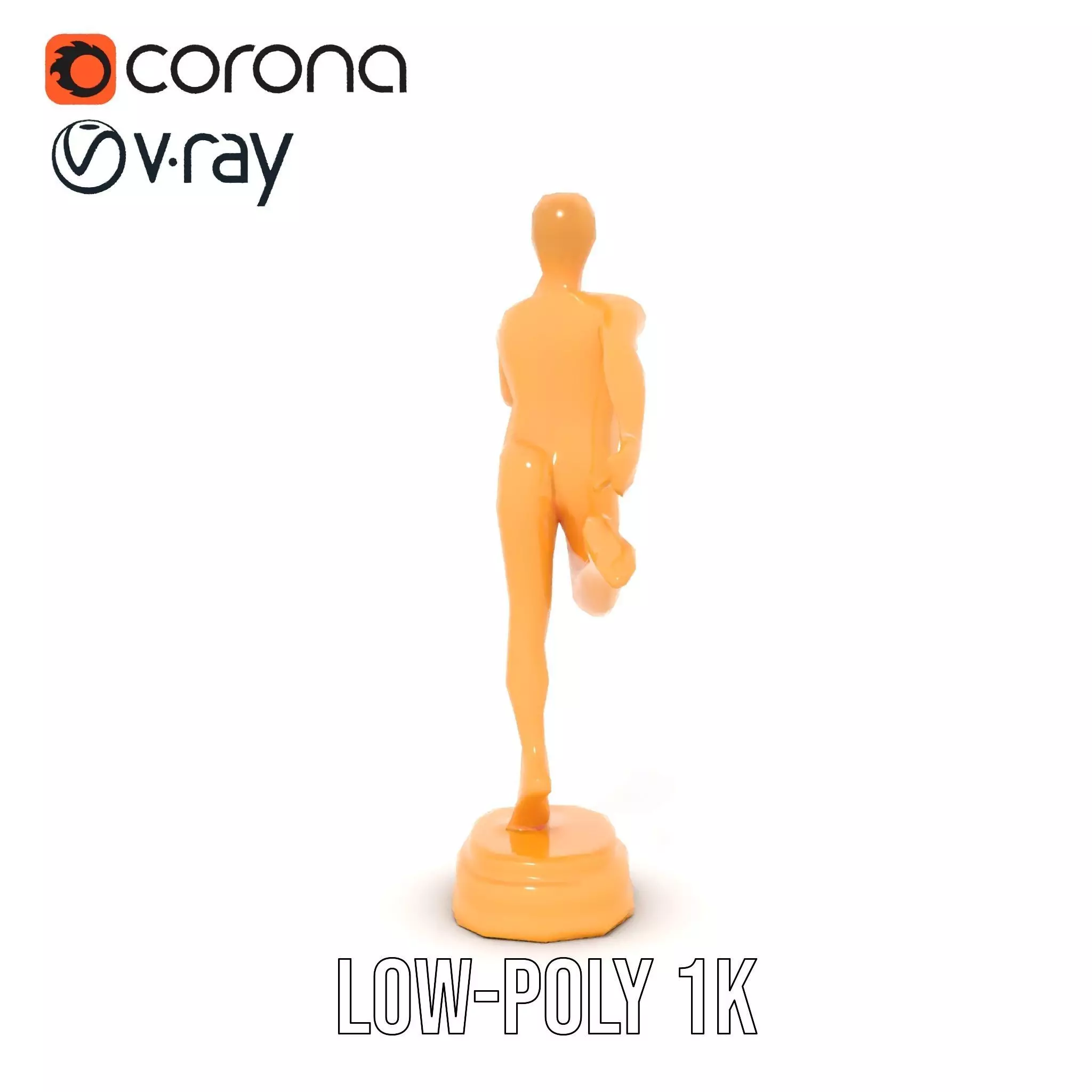 Golden Runner Trophy Model Pack Low-poly 3D model_18