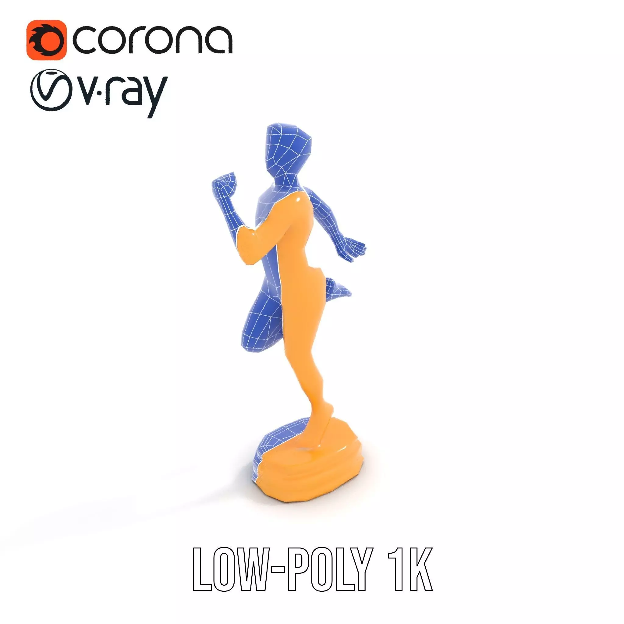 Golden Runner Trophy Model Pack Low-poly 3D model_20