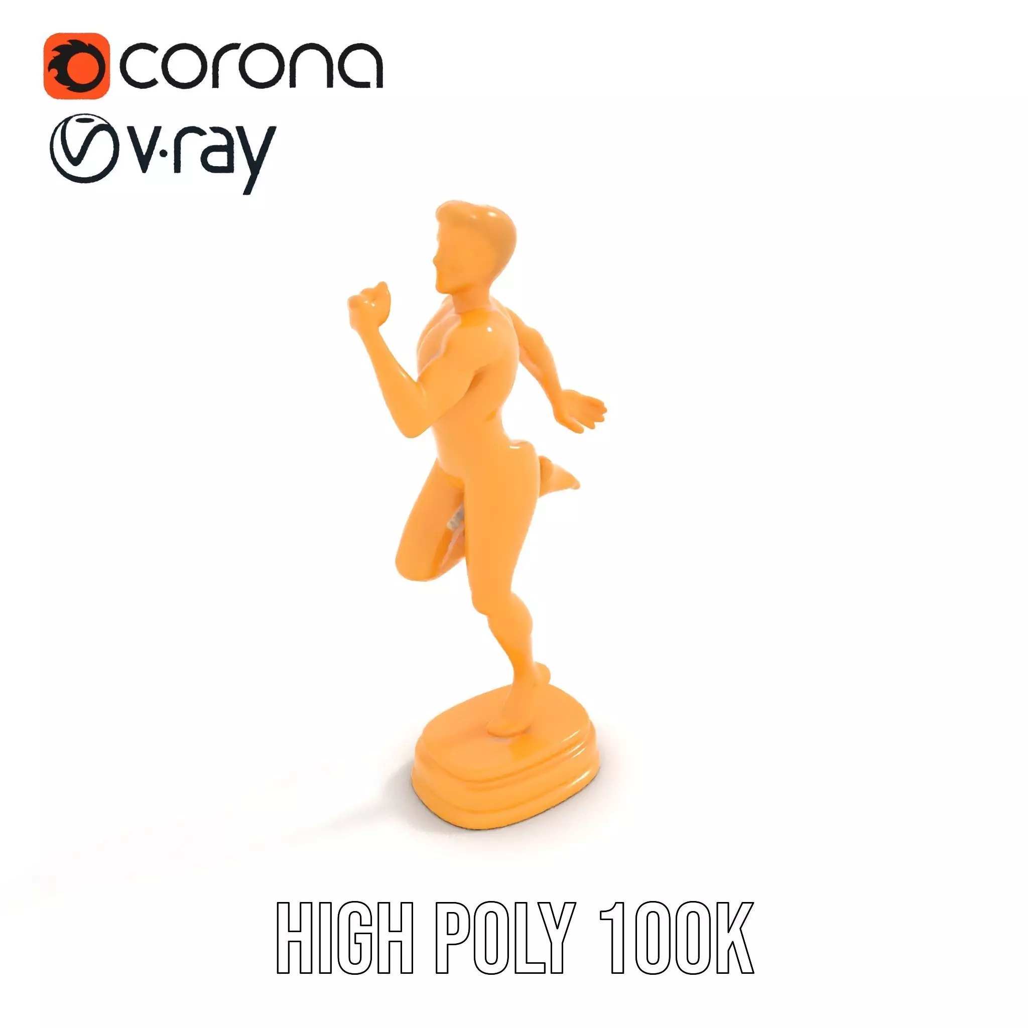 Golden Runner Trophy Model Pack Low-poly 3D model_21