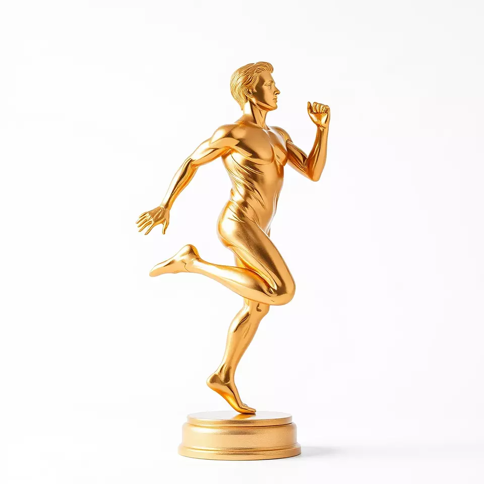 Golden Runner Trophy Model Pack Low-poly 3D model_3