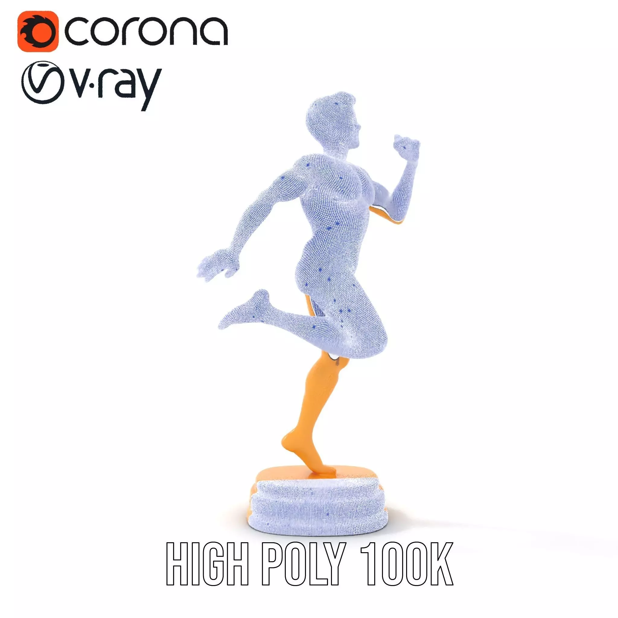 Golden Runner Trophy Model Pack Low-poly 3D model_35