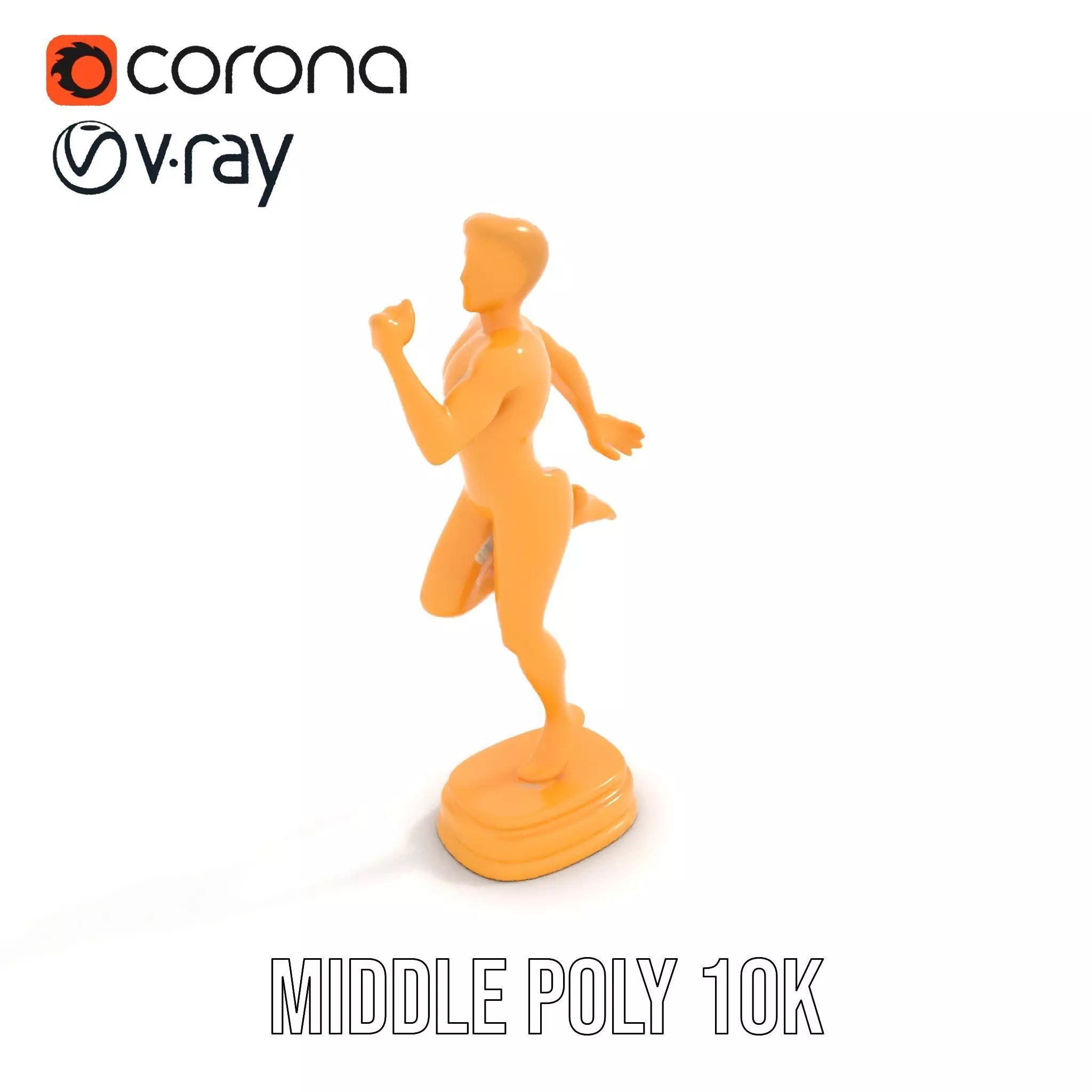 Golden Runner Trophy Model Pack Low-poly 3D model_6