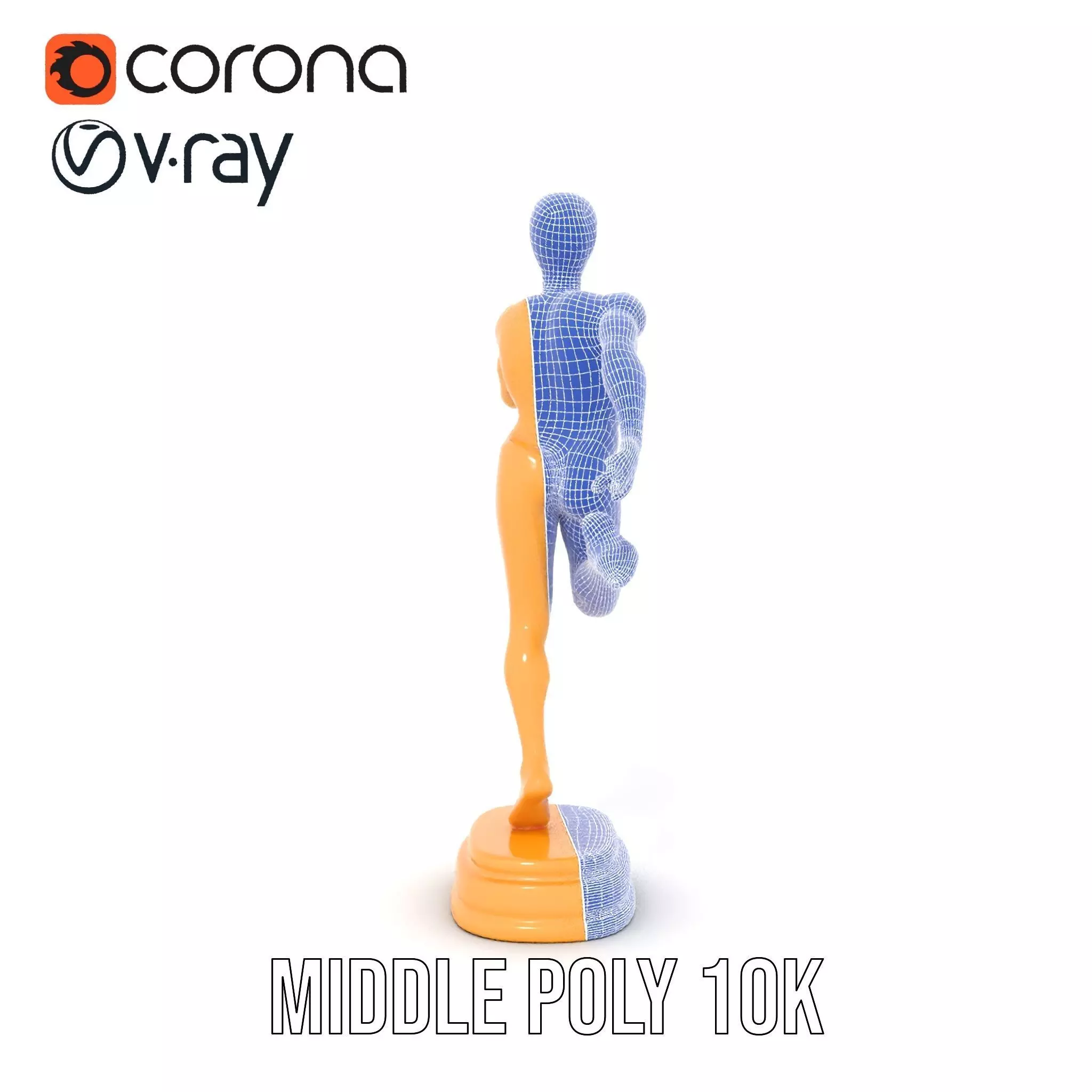 Golden Runner Trophy Model Pack Low-poly 3D model_30