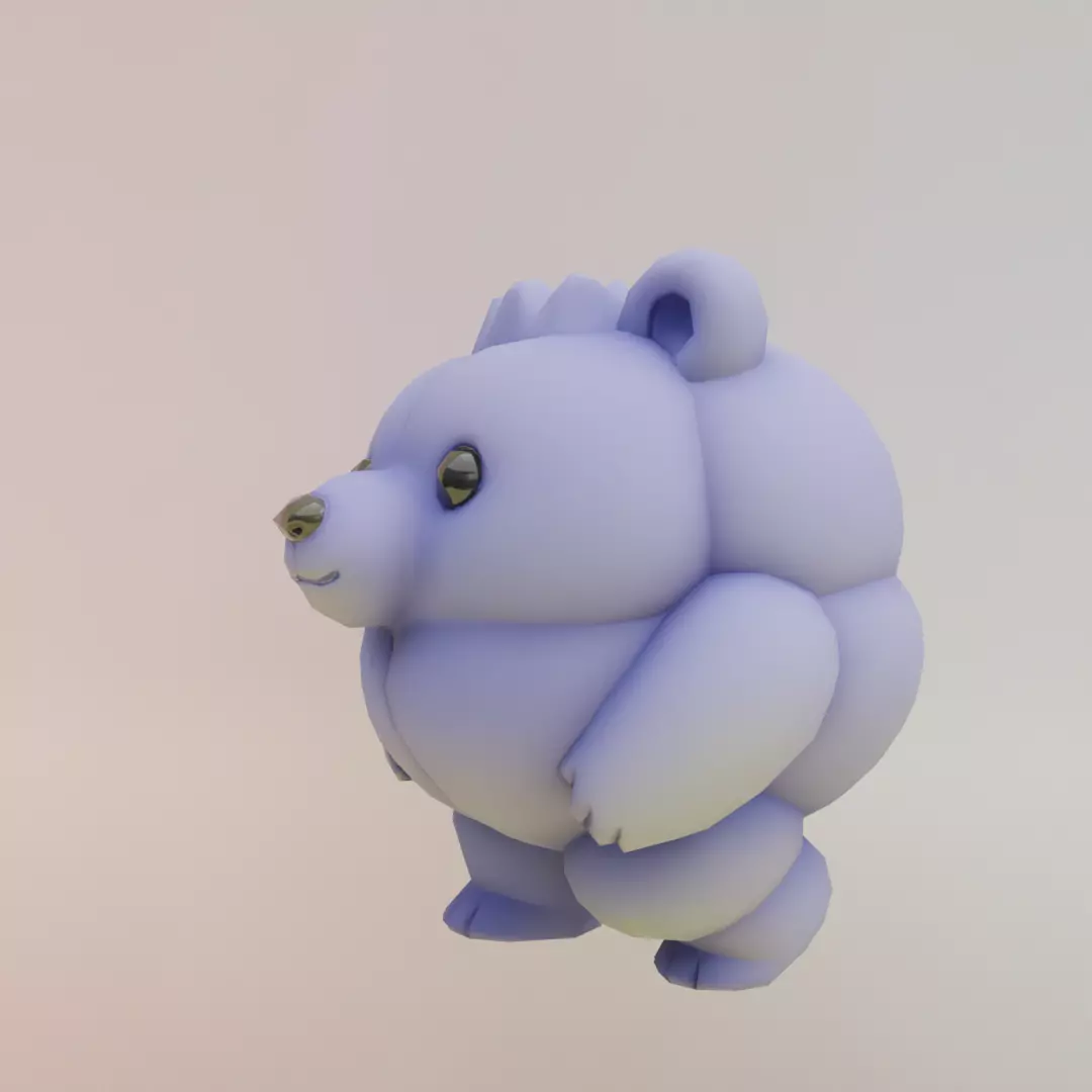 Blueberrini Tatticini Italian brainrot Low Poly Character Low-poly 3D model_2