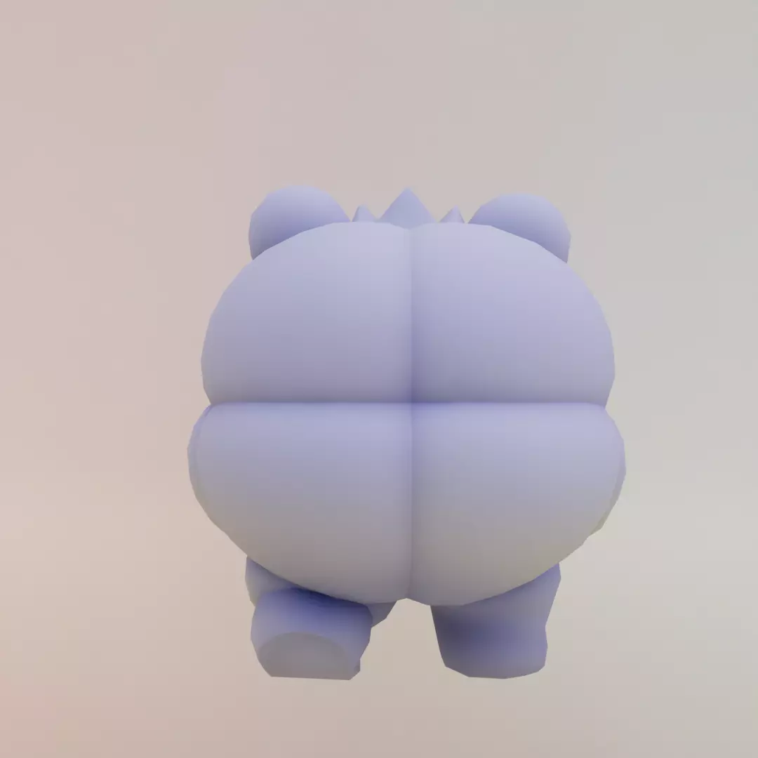 Blueberrini Tatticini Italian brainrot Low Poly Character Low-poly 3D model_6
