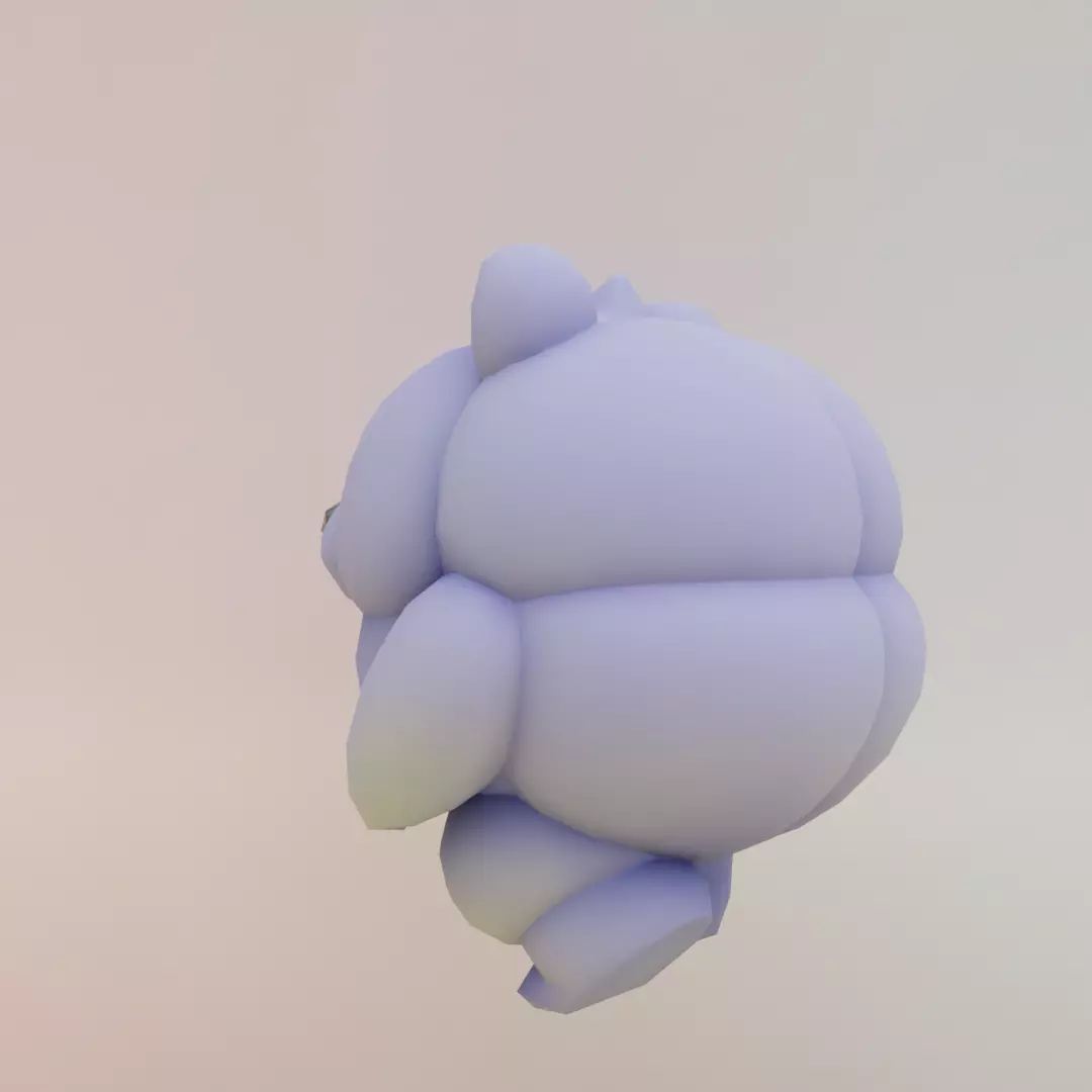 Blueberrini Tatticini Italian brainrot Low Poly Character Low-poly 3D model_4
