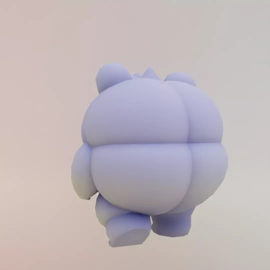 Blueberrini Tatticini Italian brainrot Low Poly Character Low-poly 3D model_5