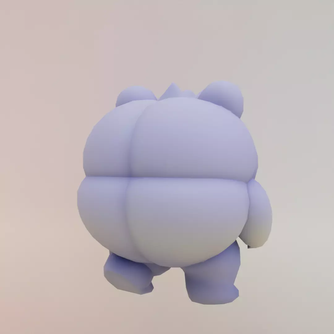 Blueberrini Tatticini Italian brainrot Low Poly Character Low-poly 3D model_7