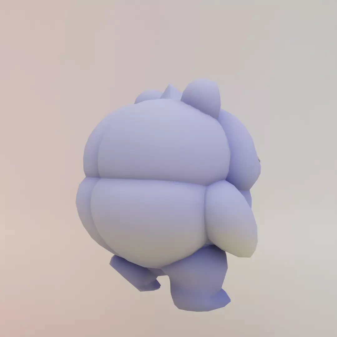 Blueberrini Tatticini Italian brainrot Low Poly Character Low-poly 3D model_8