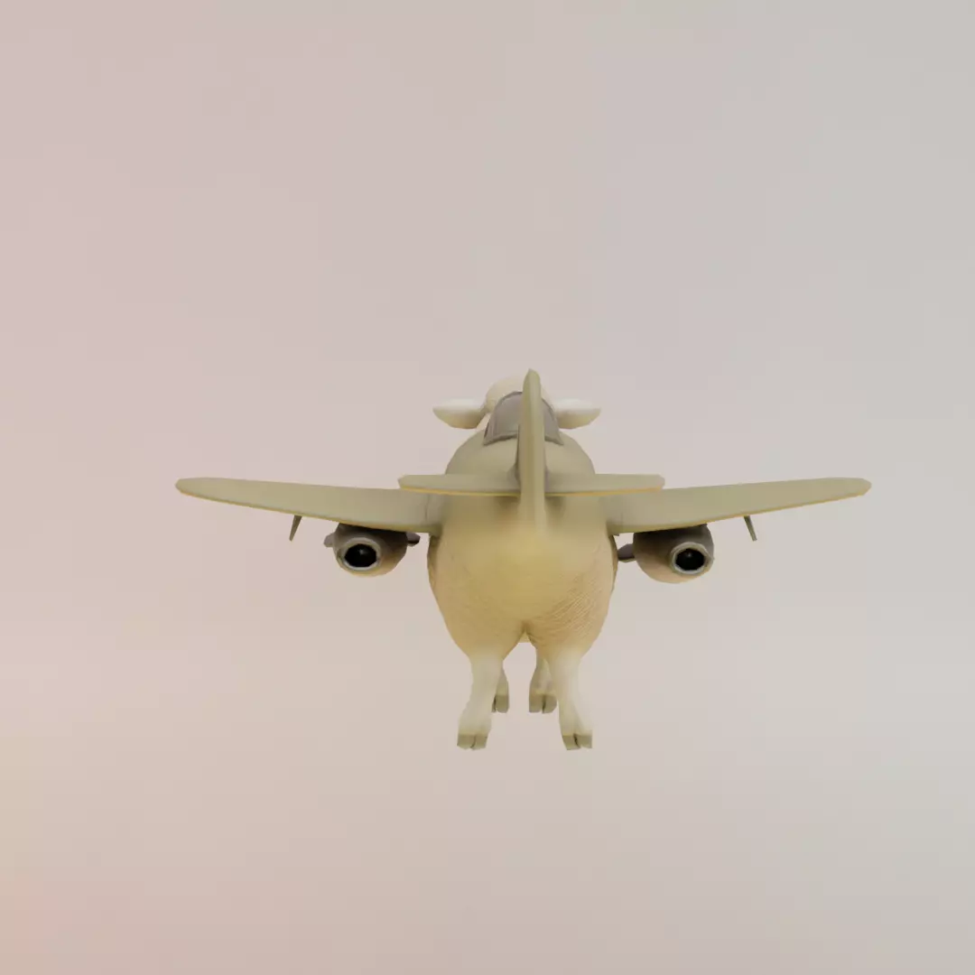 Bombombona Pecorona Italian brainrot Low Poly Character Low-poly 3D model_6