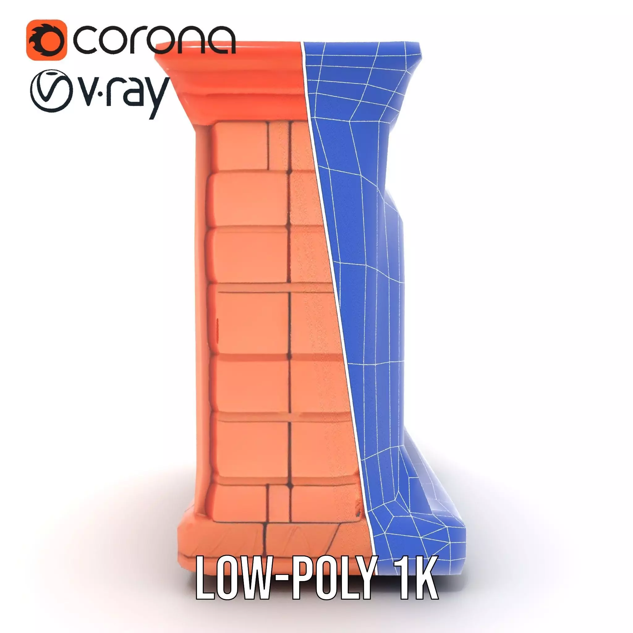 Classic Brick Fireplace Model Pack with Flame Effect Low-poly 3D model_31