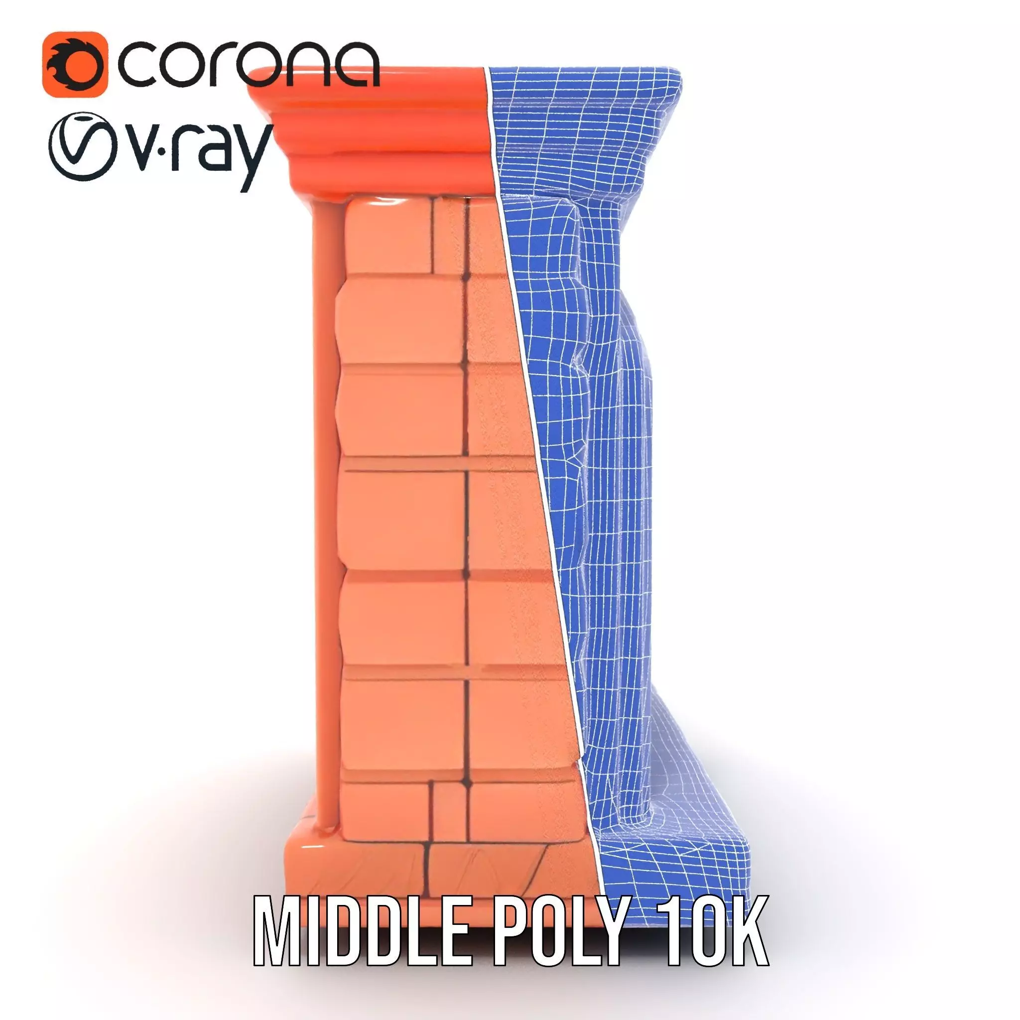 Classic Brick Fireplace Model Pack with Flame Effect Low-poly 3D model_30