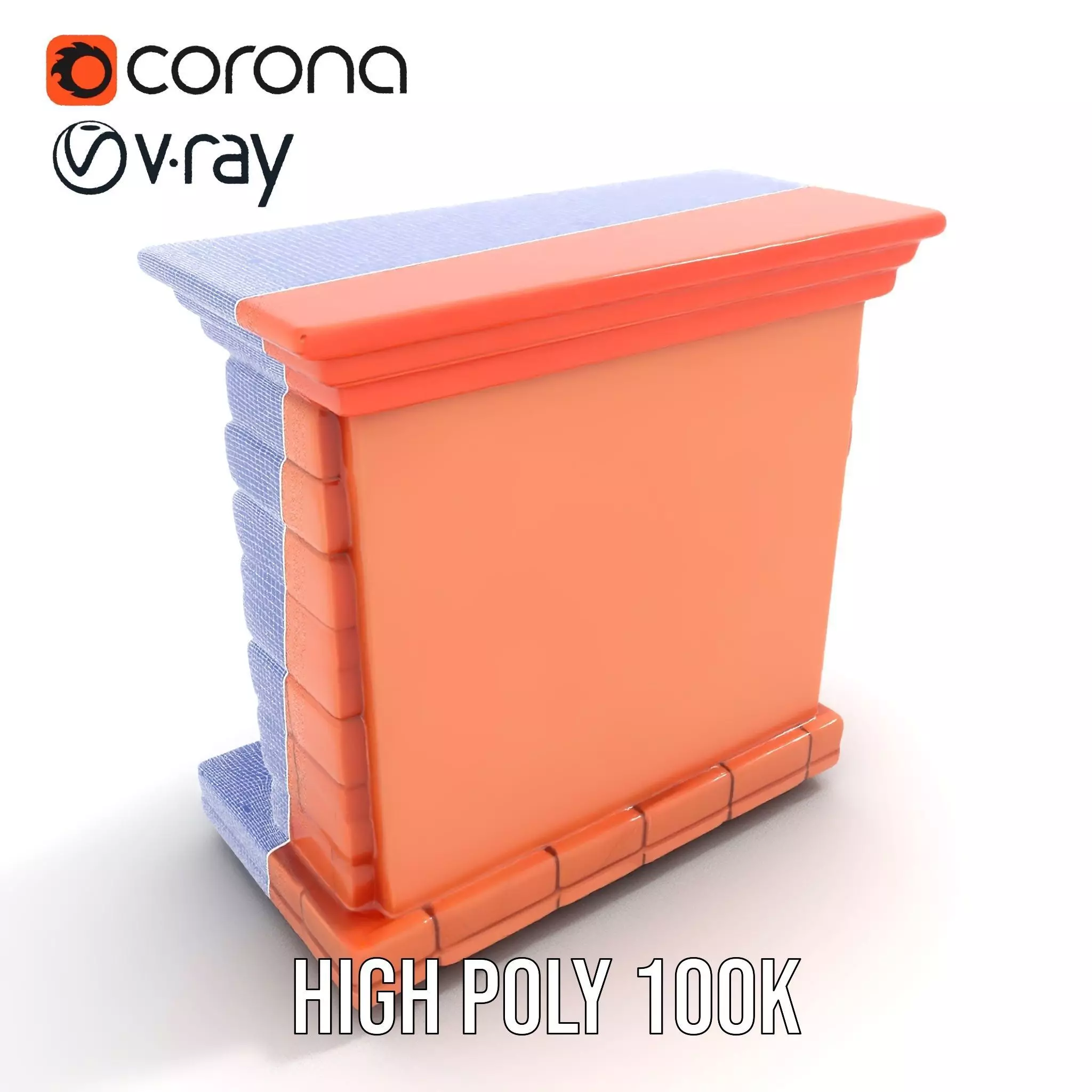 Classic Brick Fireplace Model Pack with Flame Effect Low-poly 3D model_29