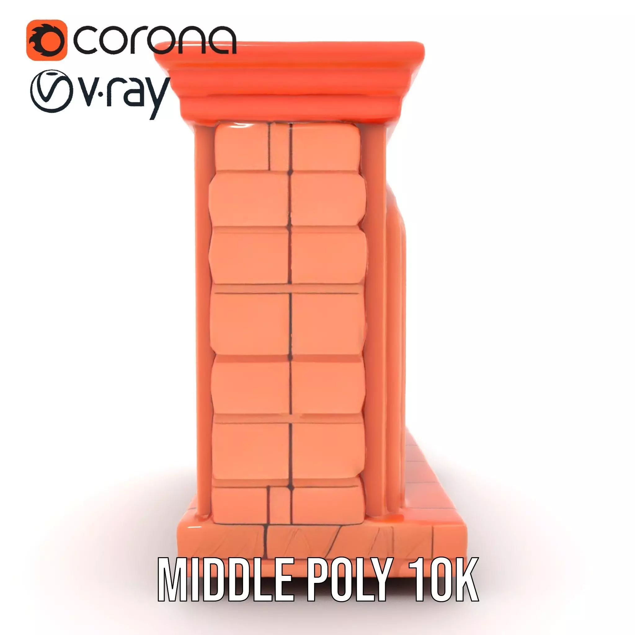 Classic Brick Fireplace Model Pack with Flame Effect Low-poly 3D model_19